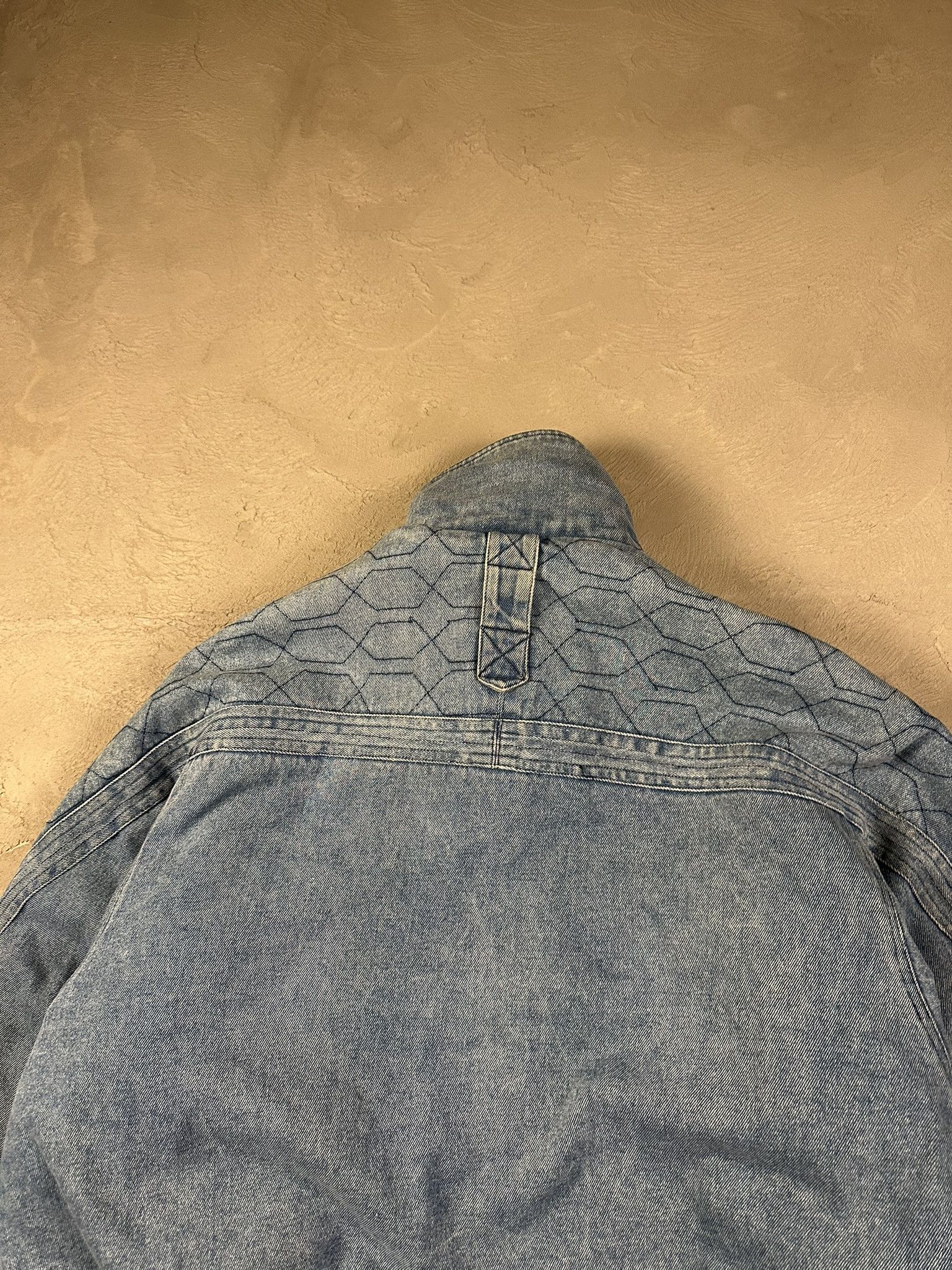Vintage 80s Avant Garde Denim Sherpa Military Bomber Boxy Jacket Size US L / EU 52-54 / 3 - 14 Thumbnail