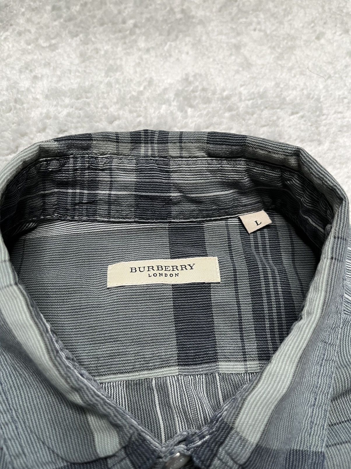 Burberry Vintage Grey tartan check Button Shirt Striped Burberry Size US L / EU 52-54 / 3 - 5 Thumbnail