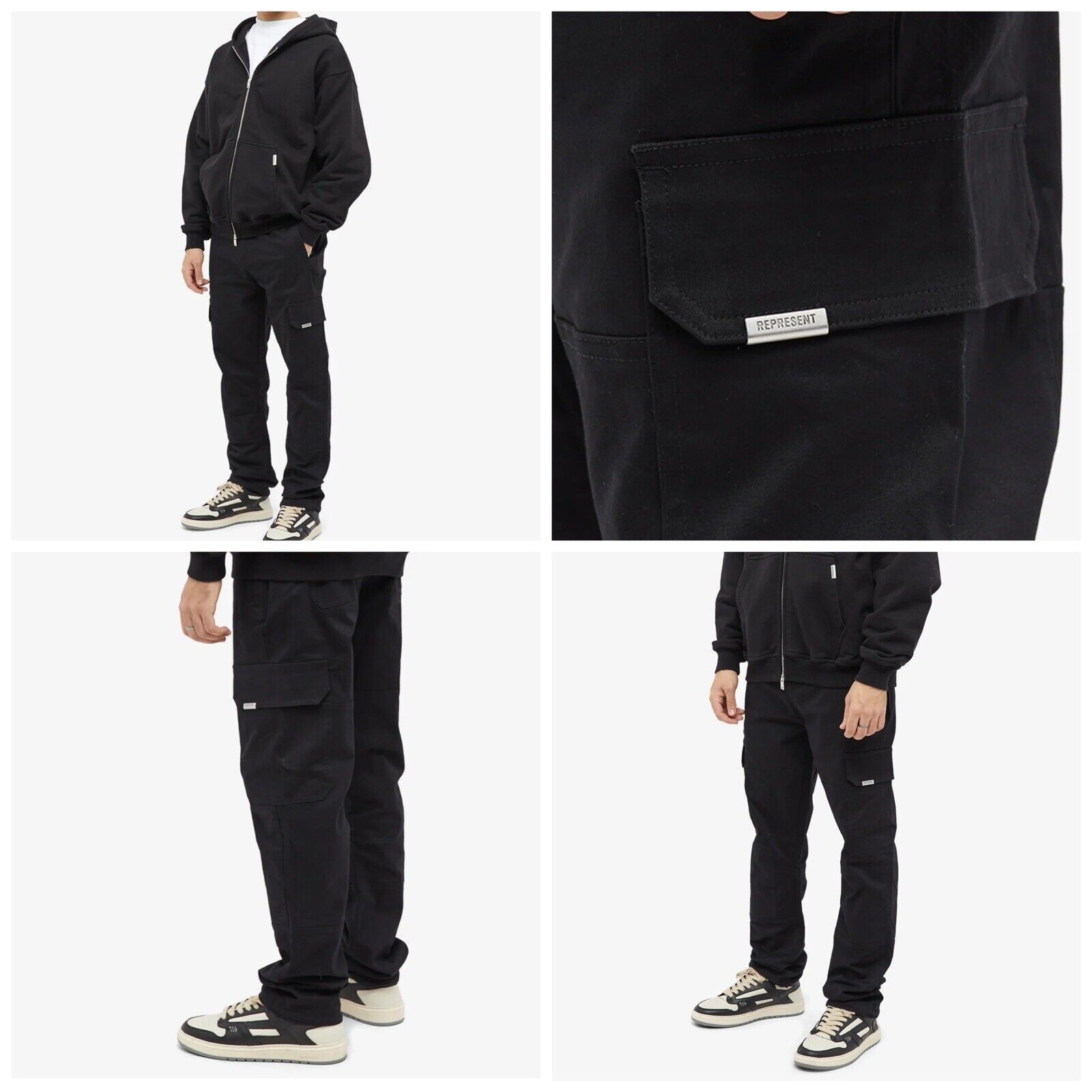 image of Represent Clo. Cargo Pants in Black, Men's (Size 38)
