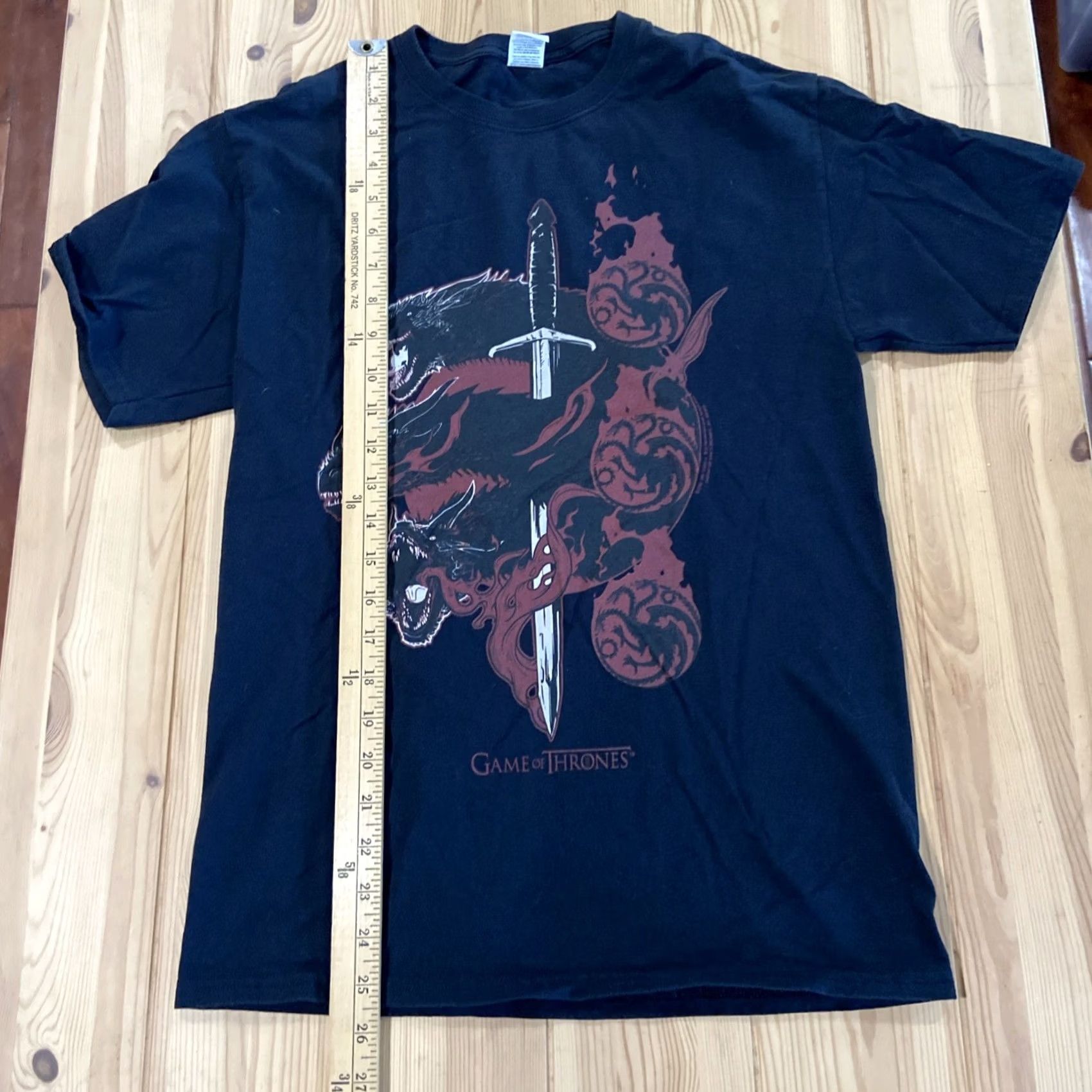 Vintage Game of Thrones T-Shirt Mens Crew Neck Short Sleeve S Black Dragon Targaryen Drogon Shirt Size US S / EU 44-46 / 1 - 4 Thumbnail