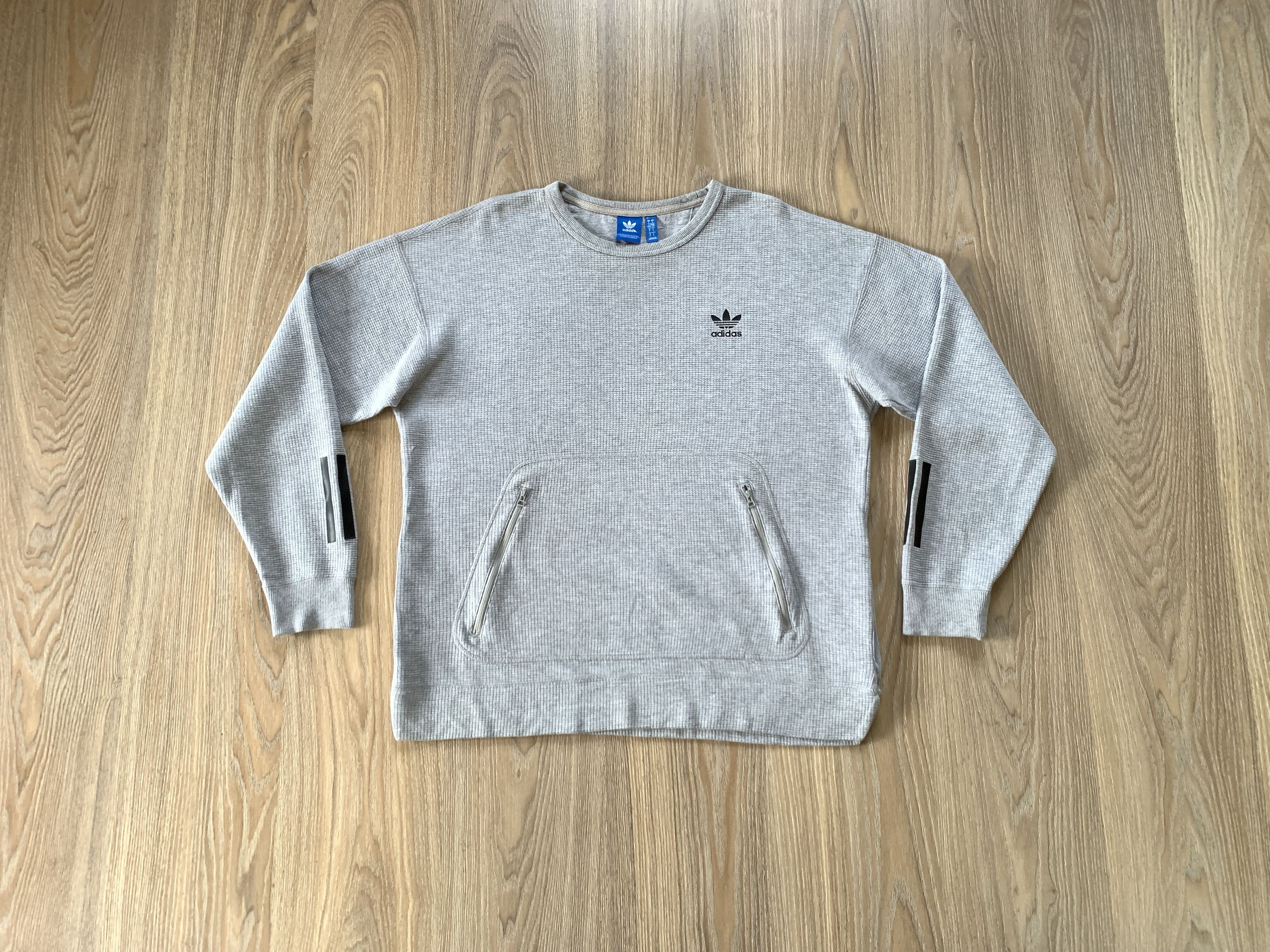 Adidas Adidas Cotton Grey Sweatshirt Anorak Size US L / EU 52-54 / 3 - 1 Thumbnail