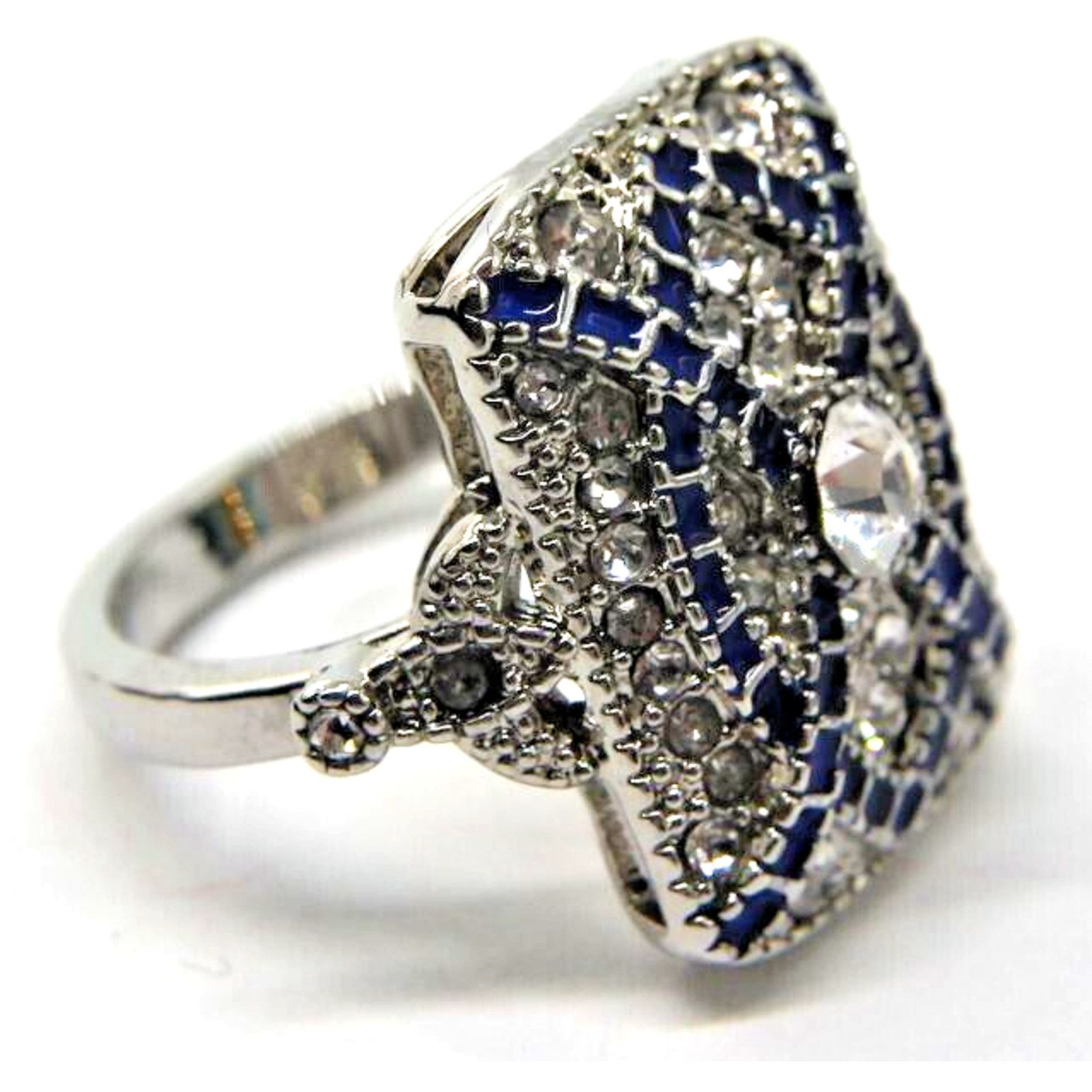 Other Faux Art Deco Style Ring •Rhinestone Diamond Look •Size 7.75 Size ONE SIZE - 2 Thumbnail