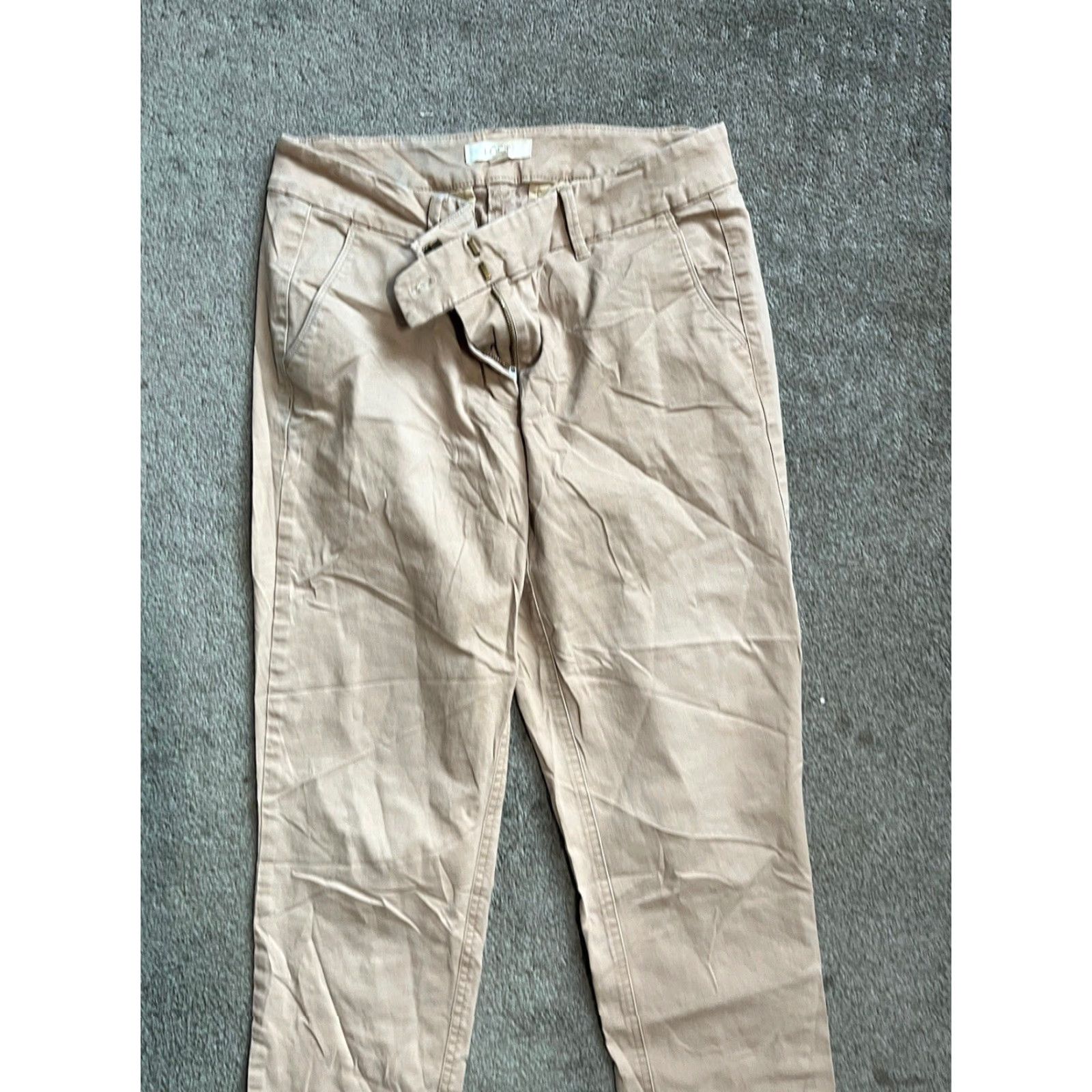 Ann Taylor VINTAGE Ann Taylor Loft Womens Size 4T Beige Khaki Pants Stretch Skinny Ankle X-Tall? Size 27" / US 4 / IT 40 - 2 Thumbnail