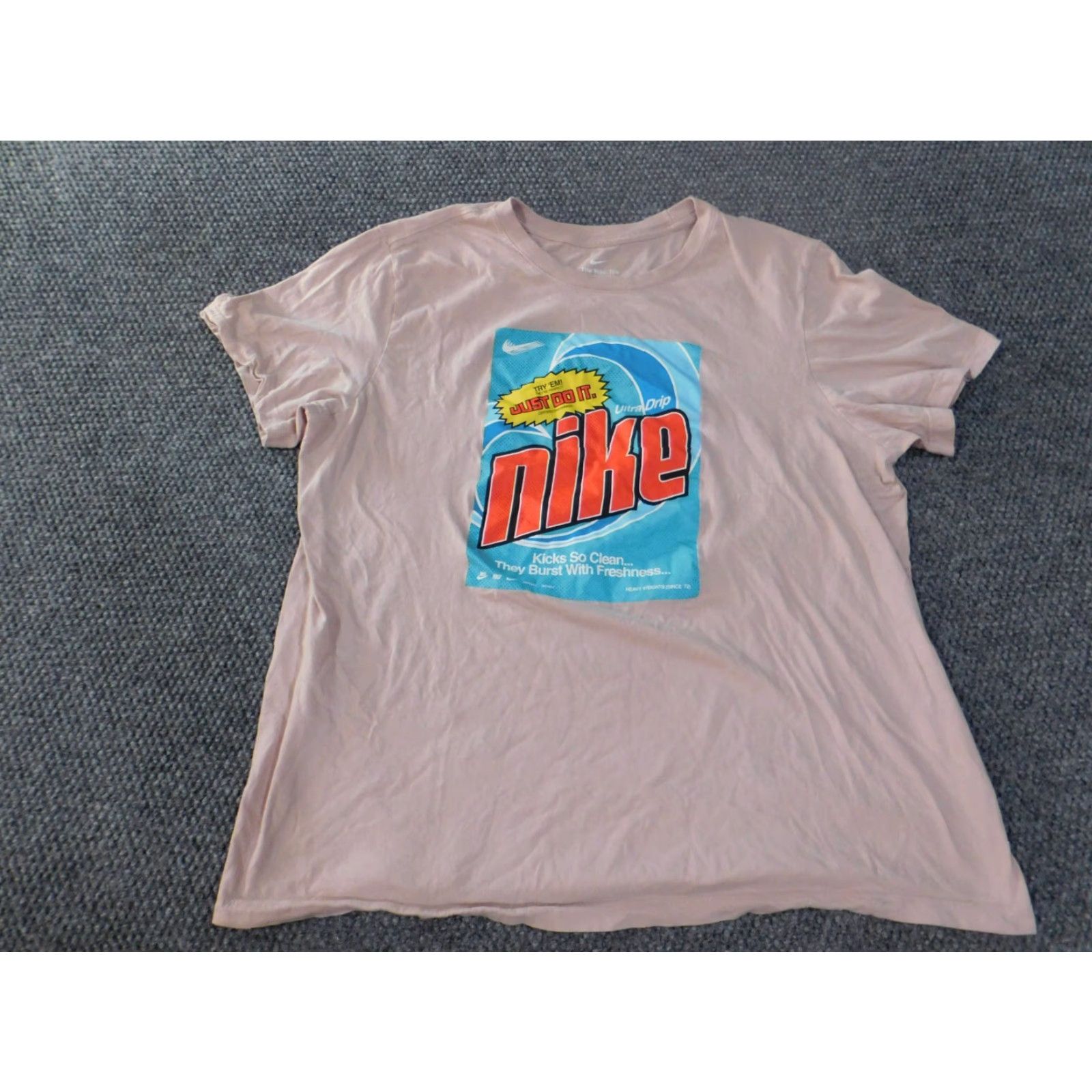 Nike Nike Shirt Mens Large Pink graphic Swoosh Just Do It Logo Classic T-Shirt Short Sleeve Crew Neck Cotton Moisture Wicking Nike Logo Regular Fit Mens Size US L / EU 52-54 / 3 - 3 Thumbnail