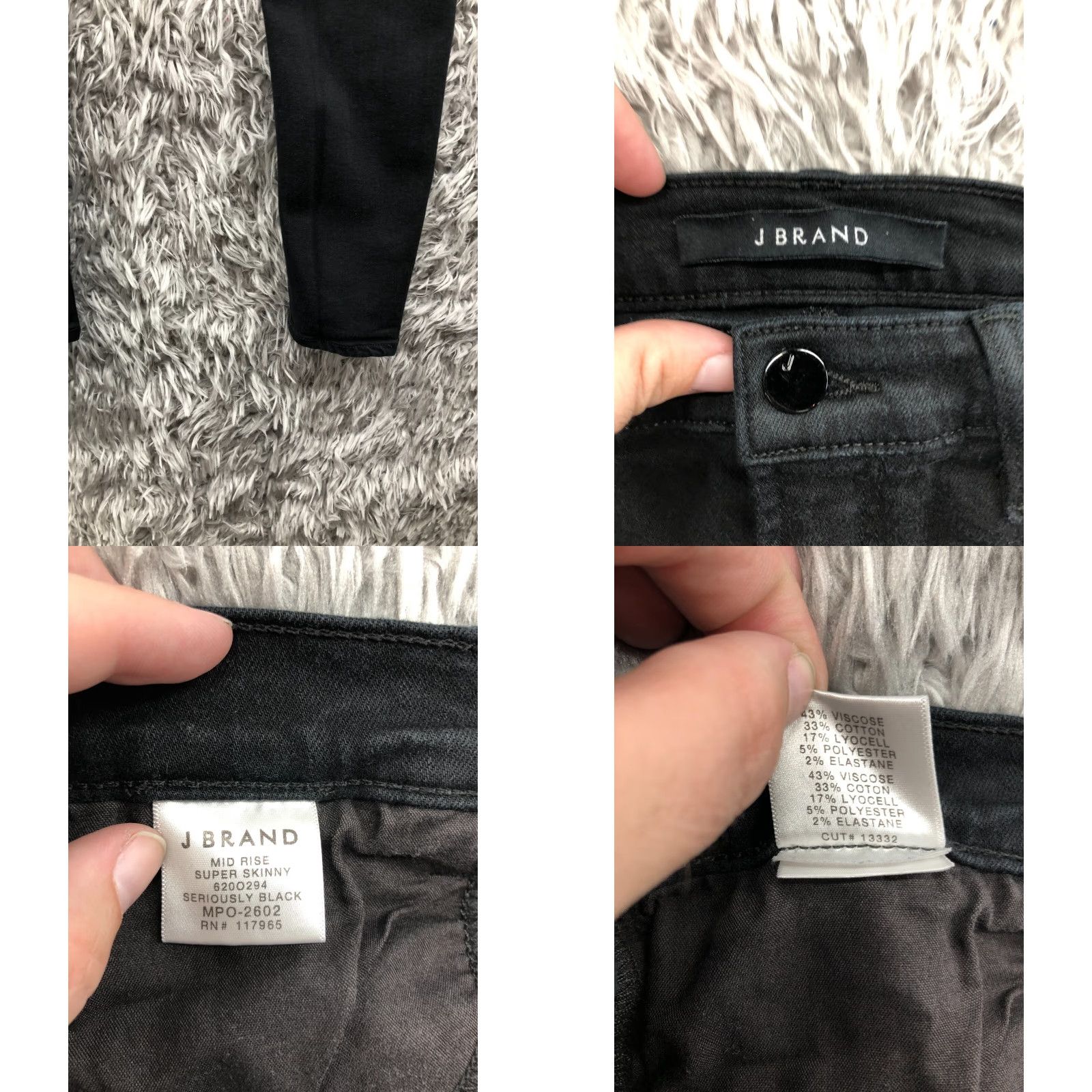 J Brand J Brand Skinny Jeans Size 27 Womens Black Dark Wash Denim Mid Rise 5-Pocket Regular Inseam 29 in Jeans Womens Size 27" / US 4 / IT 40 - 8 Thumbnail