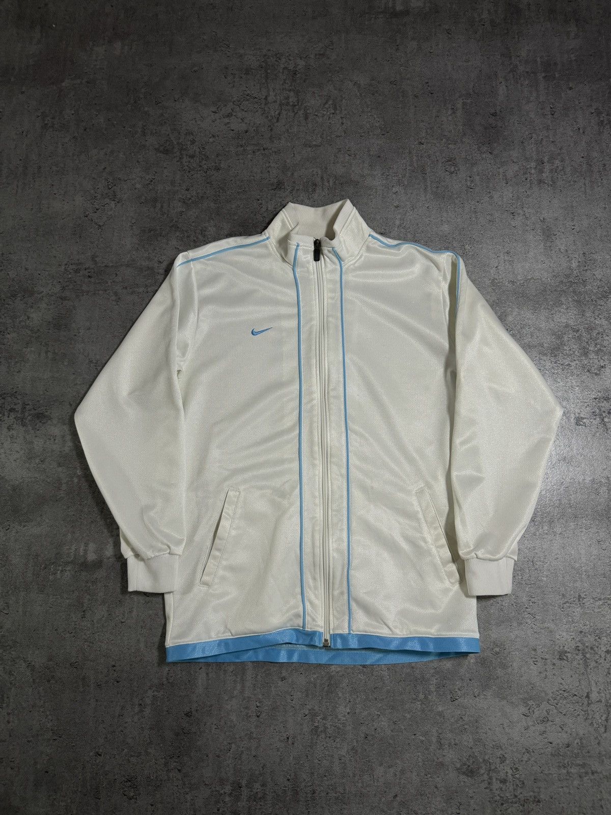 Japanese Brand × Nike × Vintage Nike Made in Japan 🇯🇵 Zip Tracksuit Swoosh Blue Logo Rap Y2K Size US S / EU 44-46 / 1 - 1 Thumbnail