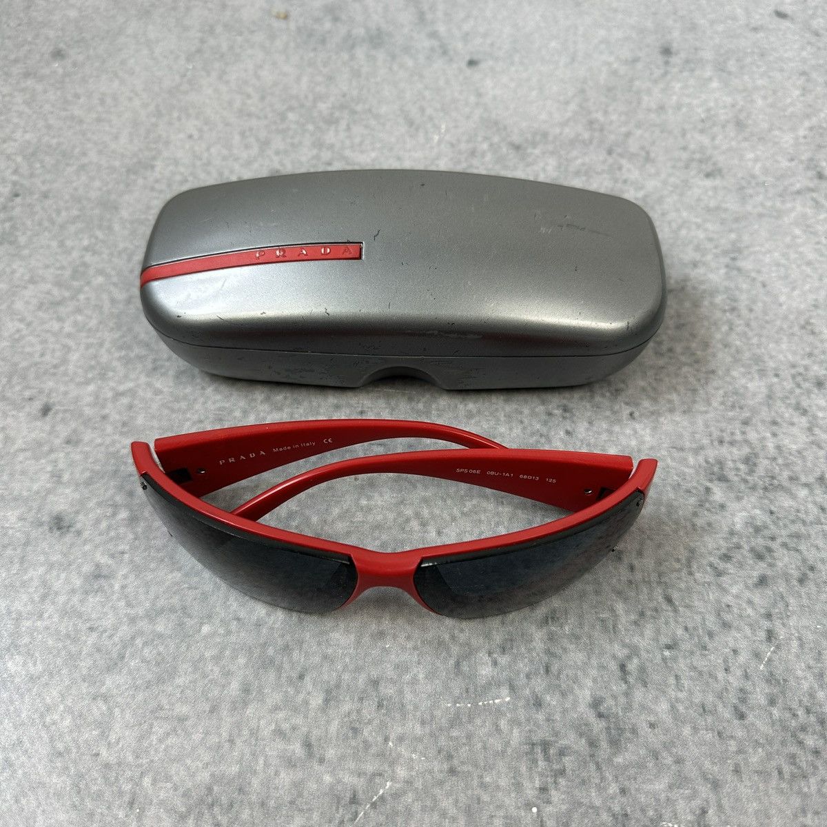 Prada Prada Sprot Sunglasses SPS 06E OBU-1A1 Red Glasses Red Size ONE SIZE - 4 Thumbnail