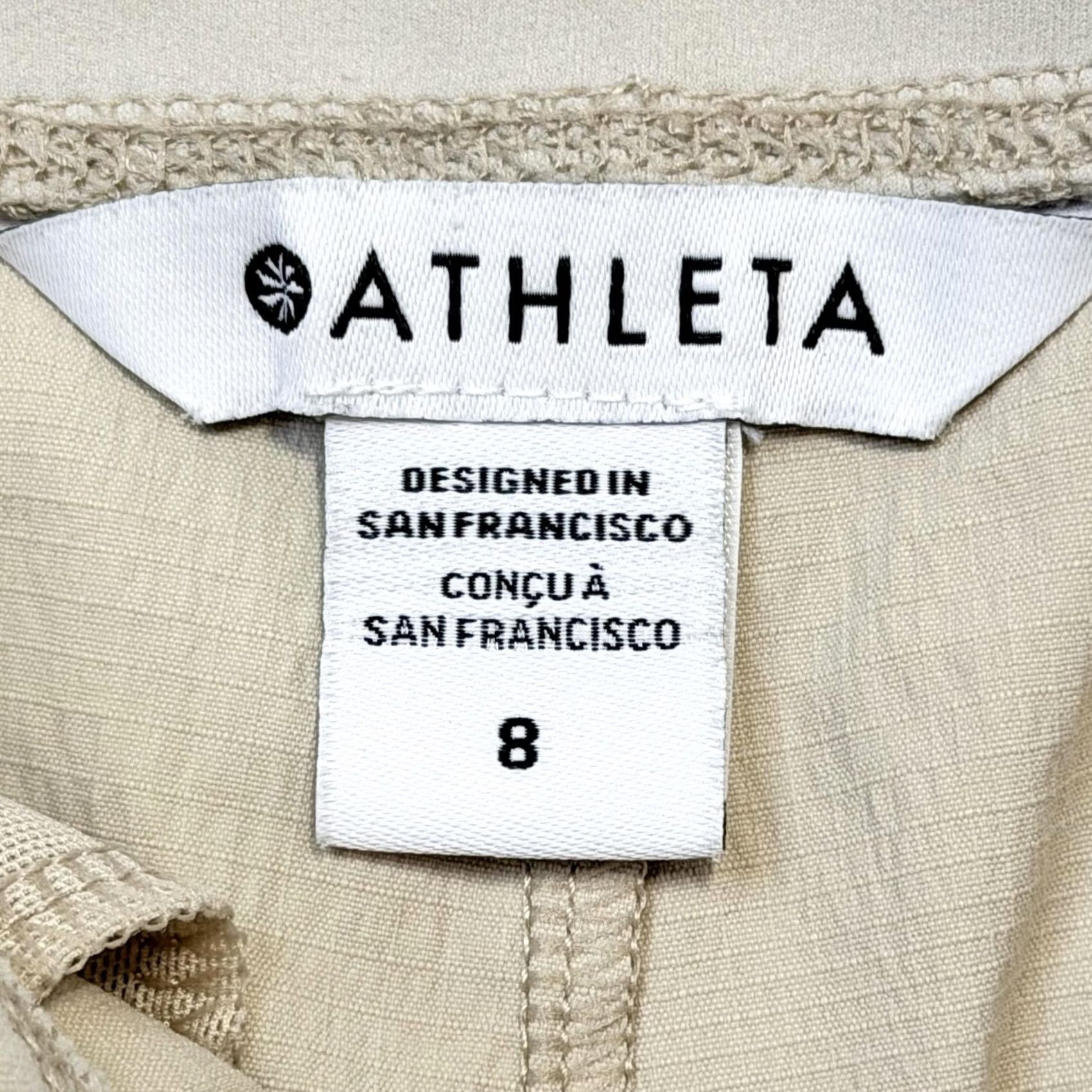 Athleta VINTAGE Athleta Pants Womens 8 Khaki Beige Venice Jogger Stretch Pockets Tapered Travel Size 30" / US 8 / IT 44 - 6 Thumbnail