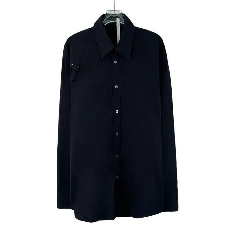 Alexander McQueen Alexander McQueen Black Cotton Long Sleeve Shirt 0089 Size US M / EU 48-50 / 2 - 1 Thumbnail