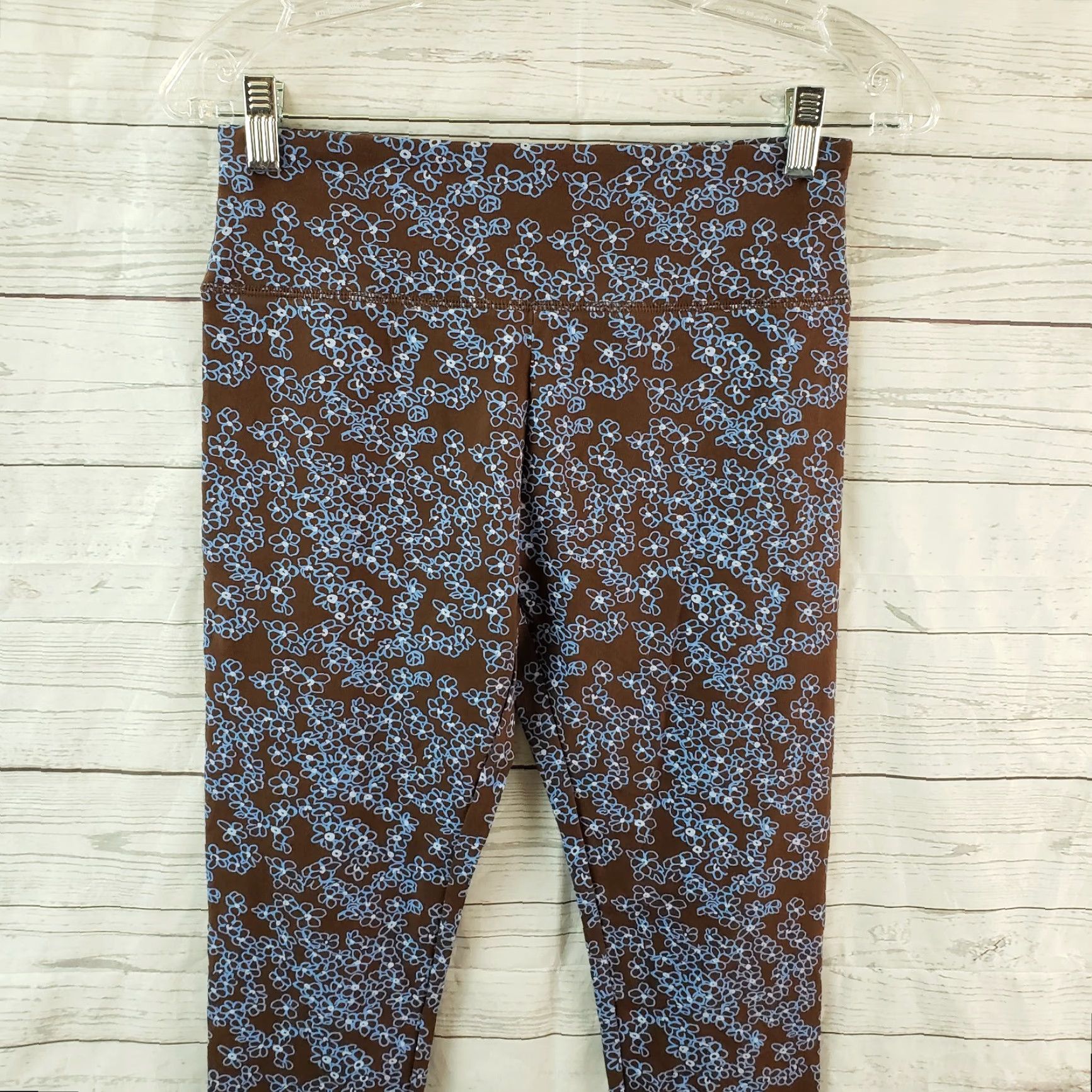 Vintage Wild Fable Womens Leggings Size S Blue Brown Floral Cotton Blend Shirt? Size 28" / US 6 / IT 42 - 2 Thumbnail