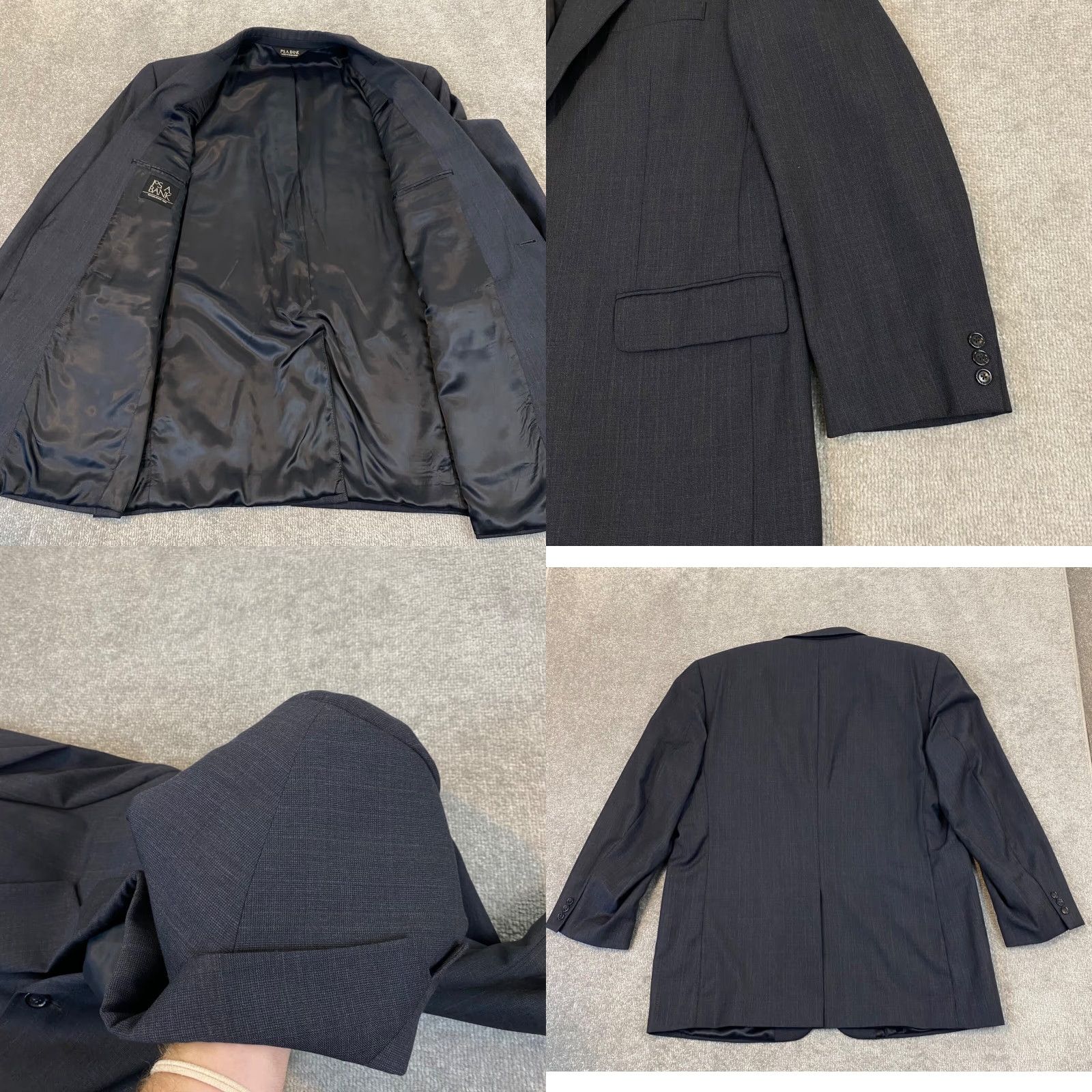 Jos. A. Bank Jos A Bank Blazer 46 L Blue 100% Wool Sports Coat Suit Notch Lapel Career Jacket Mens Size 46R - 9 Thumbnail