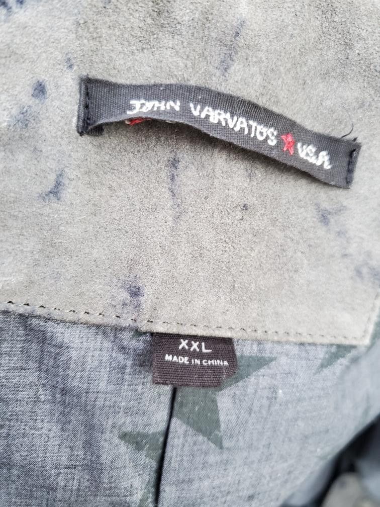 John Varvatos leather jacket tie dyed blazer black grey gray small med L Size US L / EU 52-54 / 3 - 3 Thumbnail