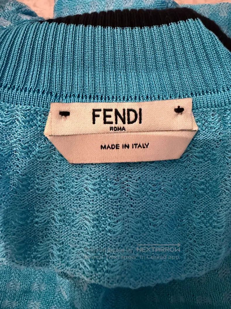 Fendi Fendi Lantern Sleeve Subtle Pattern Knit Top Size XS / US 0-2 / IT 36-38 - 3 Thumbnail