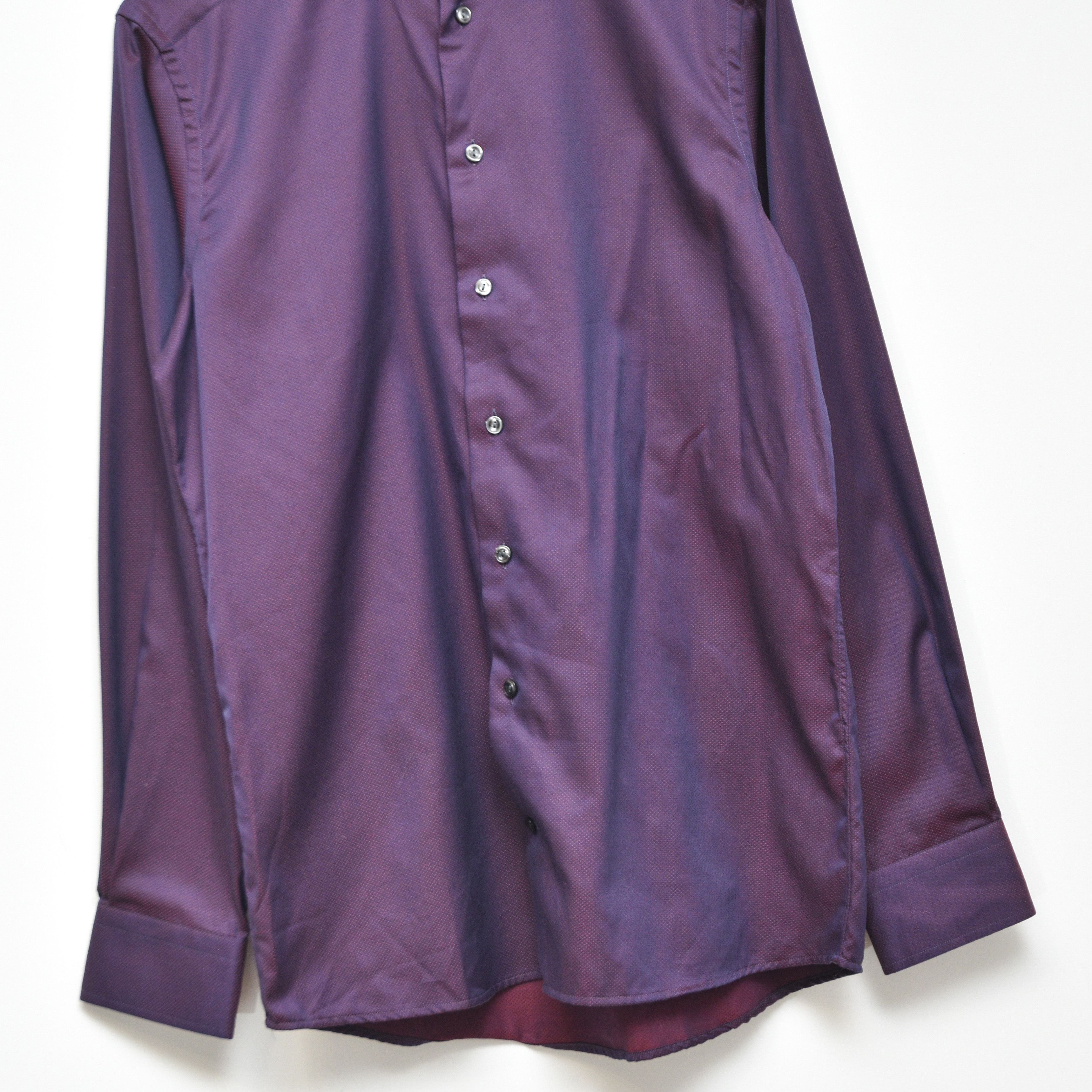 Eton Eton Contemporary Fit Shirt Purple Red Micro Pattern 39 15.5 Size US M / EU 48-50 / 2 - 3 Thumbnail