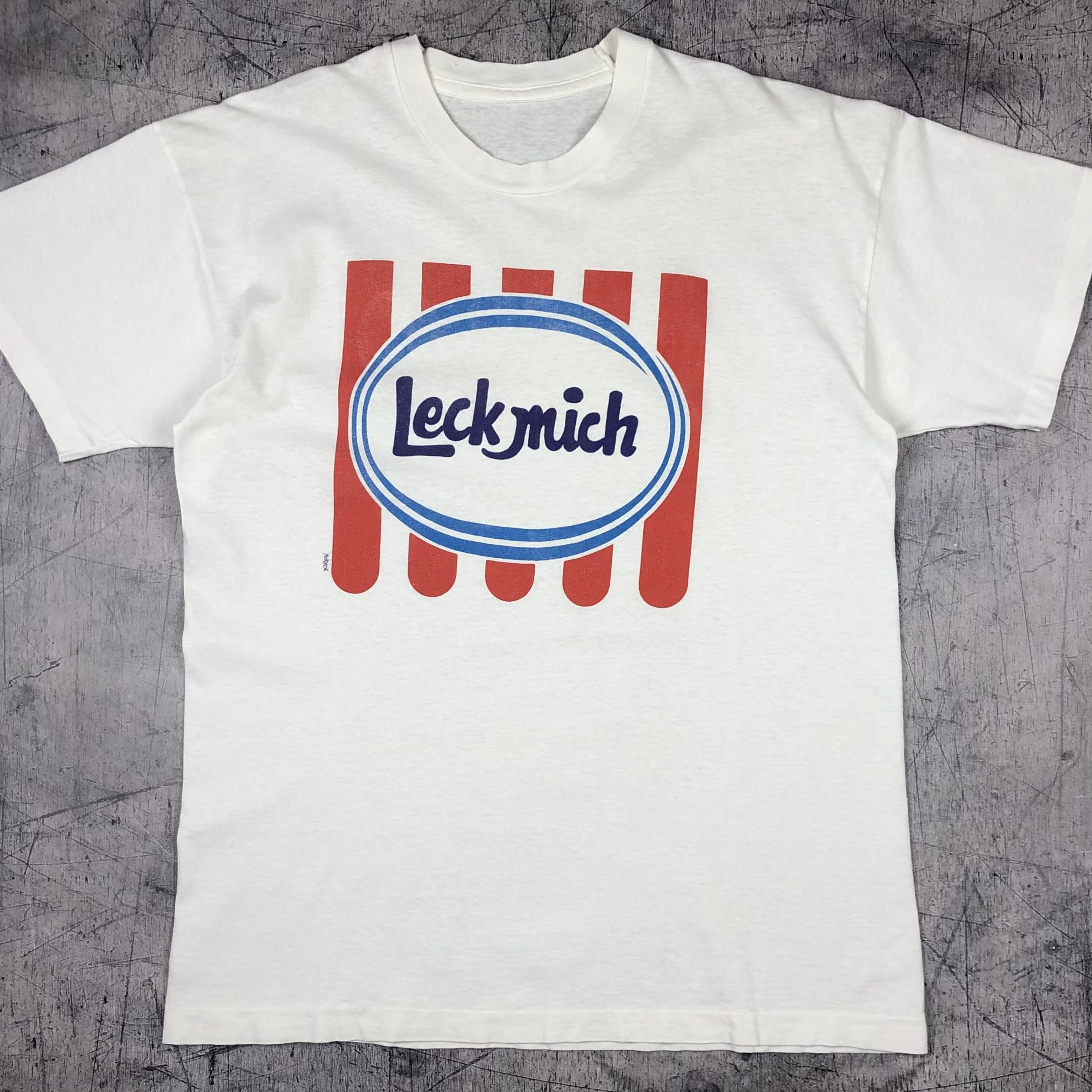 Vintage 90s Ad Lick Me Single Stitch Ice Cream Tee Size US L / EU 52-54 / 3 - 1 Thumbnail