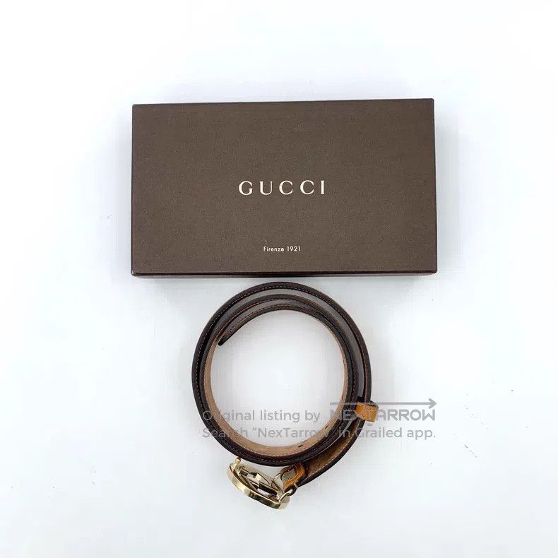 Gucci Gucci Brown logo jacquad full print double G smooth buckle Size ONE SIZE - 7 Thumbnail