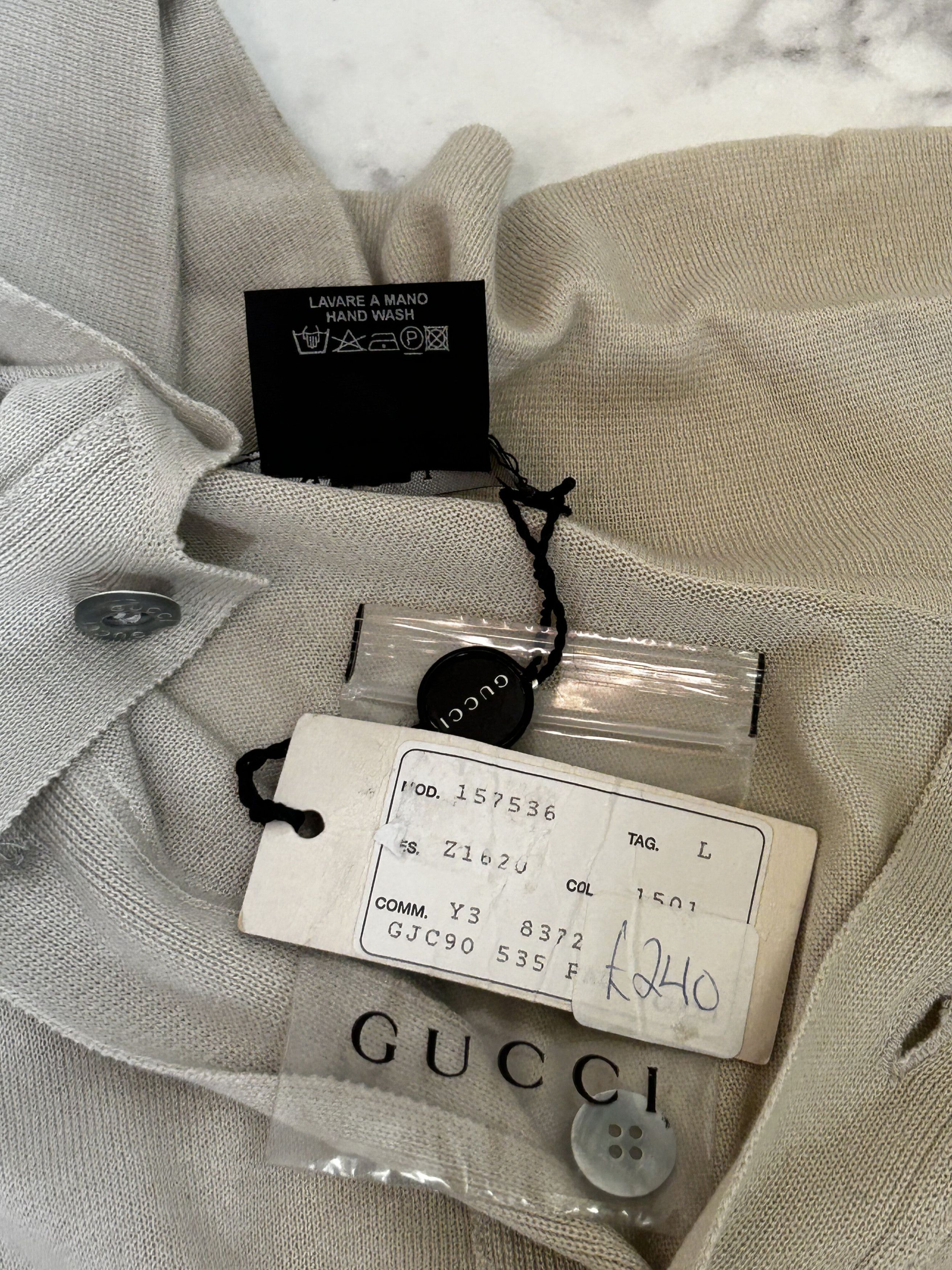 Gucci Gucci Long Sleeve Knitted Cotton Polo Shirt Style Jumper Size US L / EU 52-54 / 3 - 4 Thumbnail