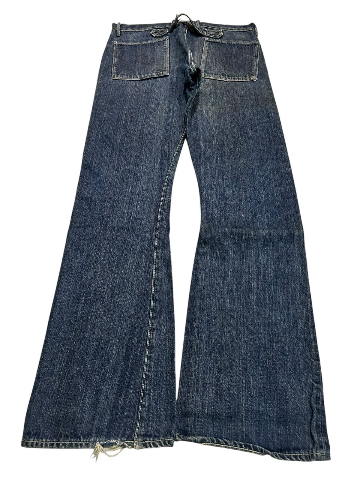 Kapital × Kapital Kountry KAPITAL FLARE SELVEDGE BUCKLE BACK DISTRESSED DENIM ☠️☠️🎌 Size US 31 - 6 Thumbnail