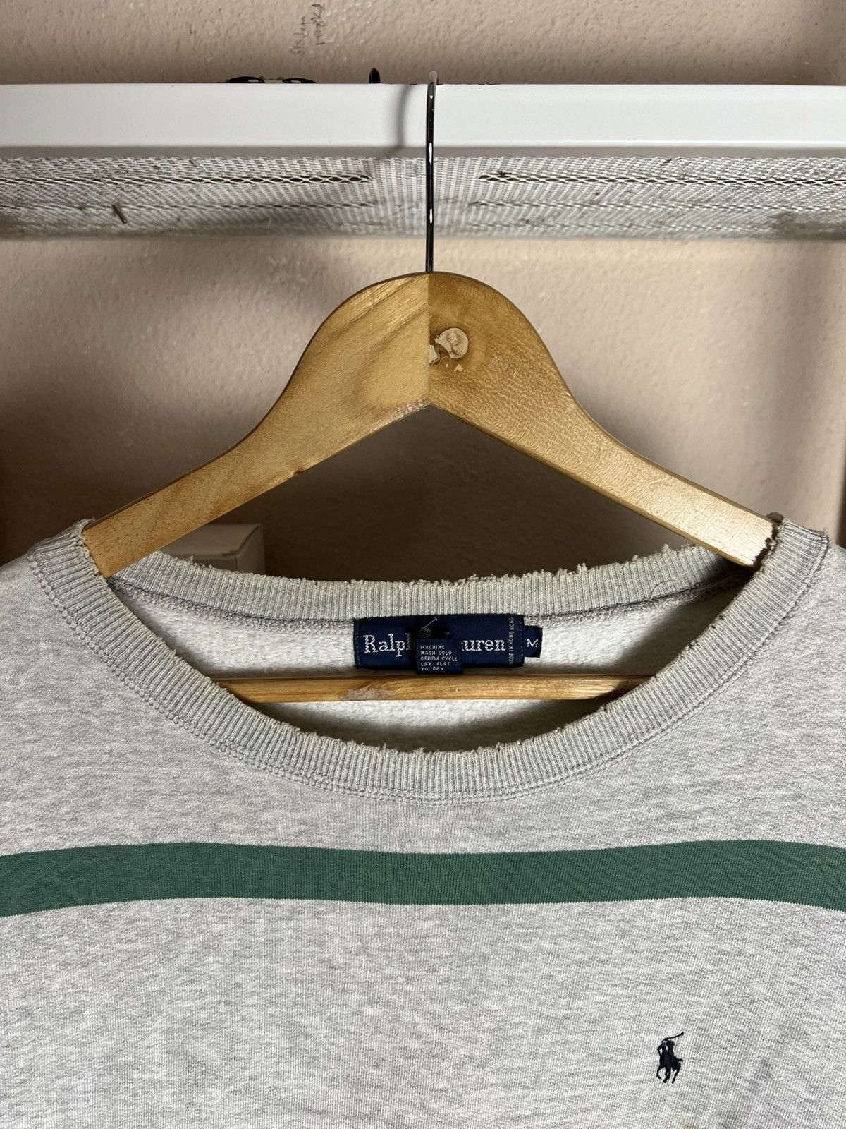 Polo Ralph Lauren Polo Ralph Lauren Vintage Striped Sweatshirt Worn Distressed Size US M / EU 48-50 / 2 - 3 Thumbnail