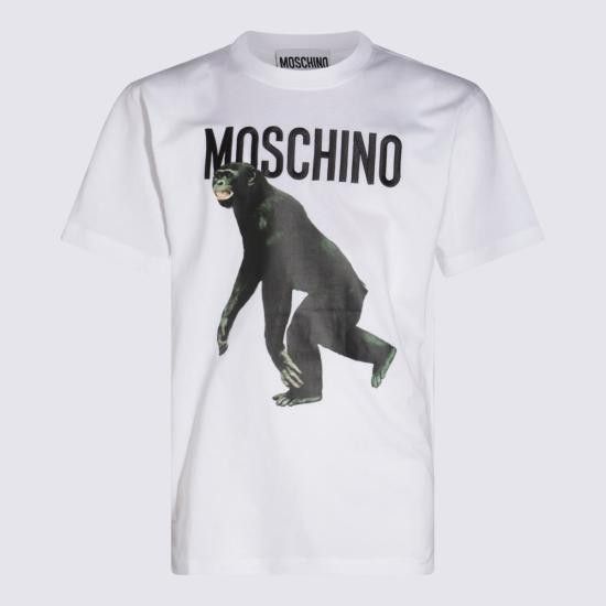 Moschino MOSCHINO Men T-Shirts 251ZZ07130241 1001 White Size US L / EU 52-54 / 3 - 1 Thumbnail