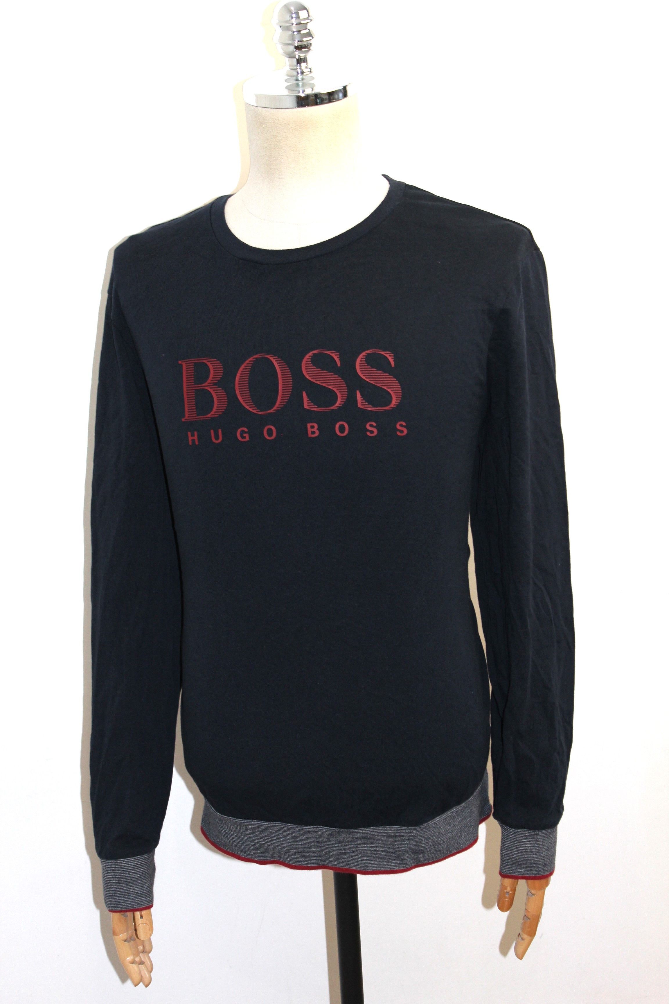 Hugo Boss Hugo Boss Big Logo Black Sweatshirt jumper Size US XL / EU 56 / 4 - 3 Thumbnail