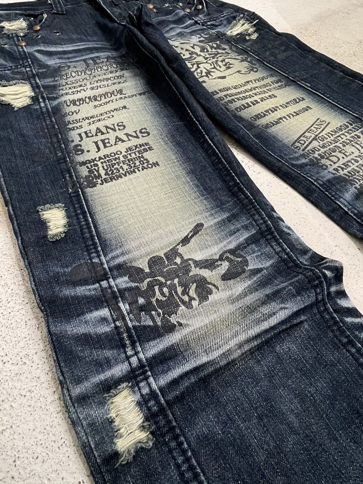 Other Savage Denim Mud Wash Distressed 3D Whisker I6W9 Size US 29 - 7 Thumbnail