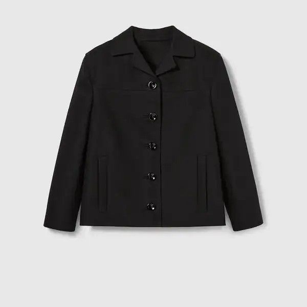 Gucci o1loc1c0226 823938 Cotton Gabardine 3/4 Sleeve Jacket Black Size XS / US 0-2 / IT 36-38 - 1 Thumbnail