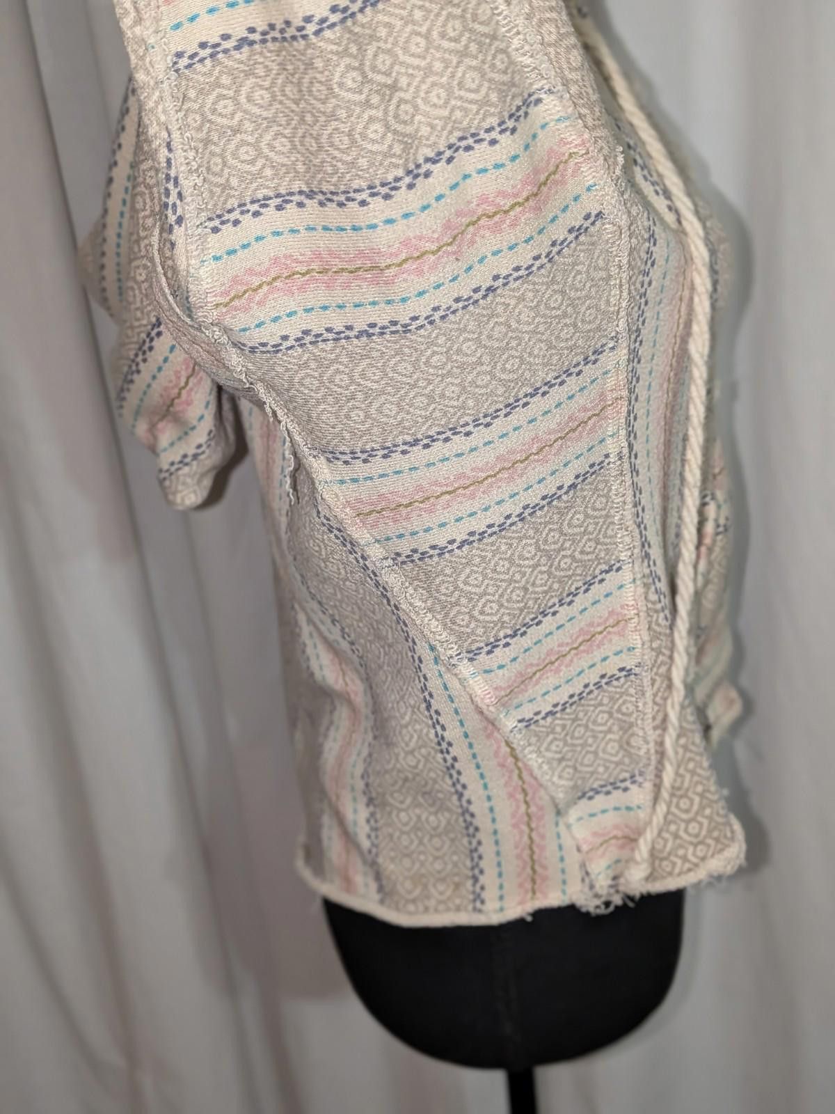 Billabong VTG Y2K Billabong Pastel Baja Distressed Rope Lace Up Hoodie Size XS / US 0-2 / IT 36-38 - 4 Thumbnail
