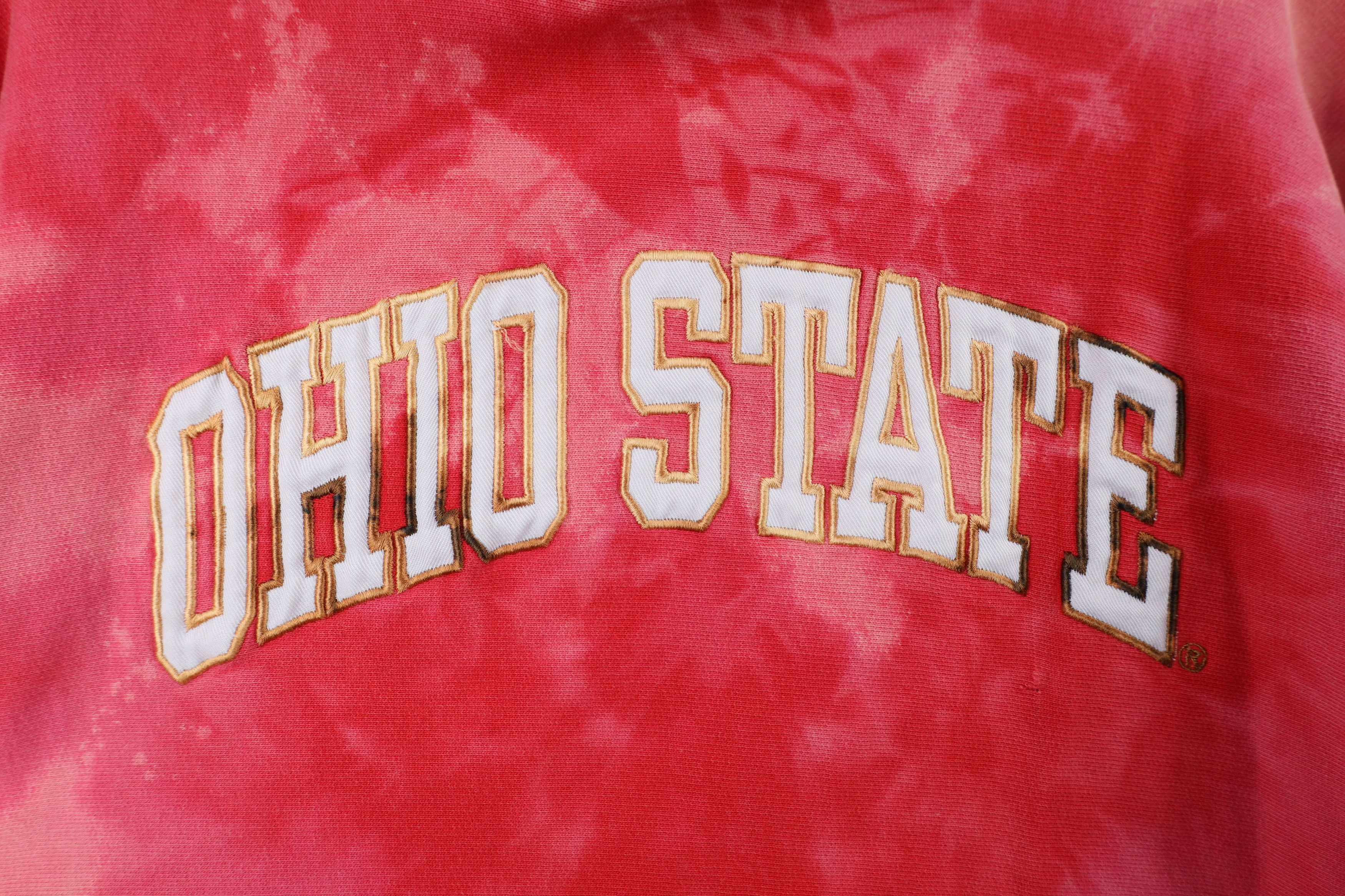Vintage Vintage 90s Spell Acid Wash Ohio State University Hoodie Red Size US M / EU 48-50 / 2 - 8 Thumbnail