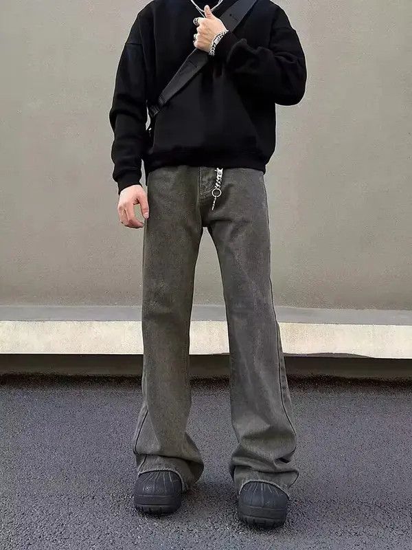 Japanese Brand × Jean Vintage washed straight-leg bootcut draped jeans Size US 32 / EU 48 - 2 Thumbnail