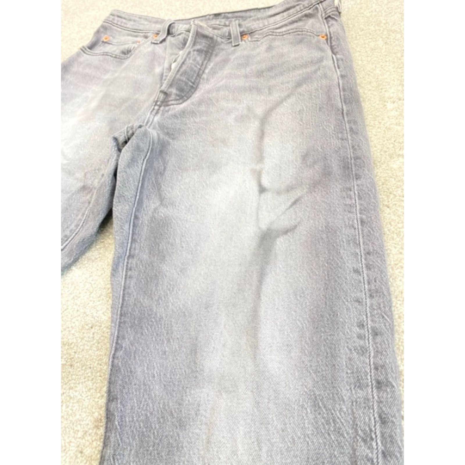 Levi's Levi's 501 Jeans Mens 29x30 Gray Denim Button Fly Straight Levi's 501 Series Regular Cotton 5-Pocket Mens Jeans Size US 29 - 5 Thumbnail
