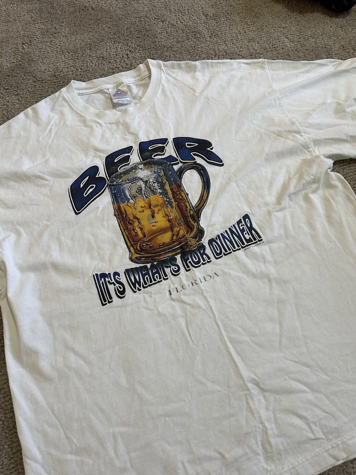 Alstyle Alstyle Apparel Beer It's What's For Dinner Florida T-shirt Size US XXL / EU 58 / 5 - 2 Thumbnail
