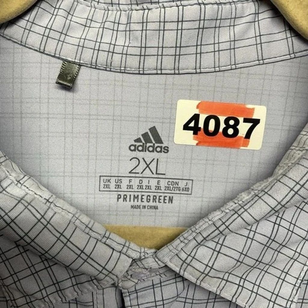 Adidas NWOT Adidas Grid Check Plaid Short Sleeve Polo Shirt Men 2XL Size US XXL / EU 58 / 5 - 4 Thumbnail