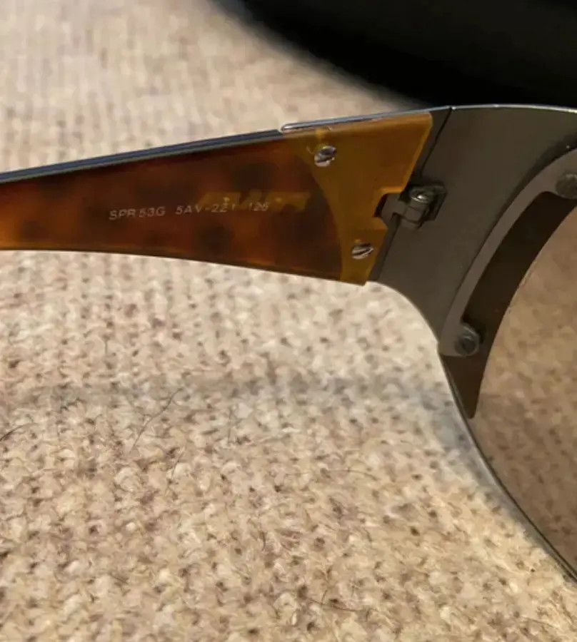 Prada × Vintage PRADA Sunglasses Rectangle Wrap Shield Symbole Star Flame Size ONE SIZE - 4 Thumbnail