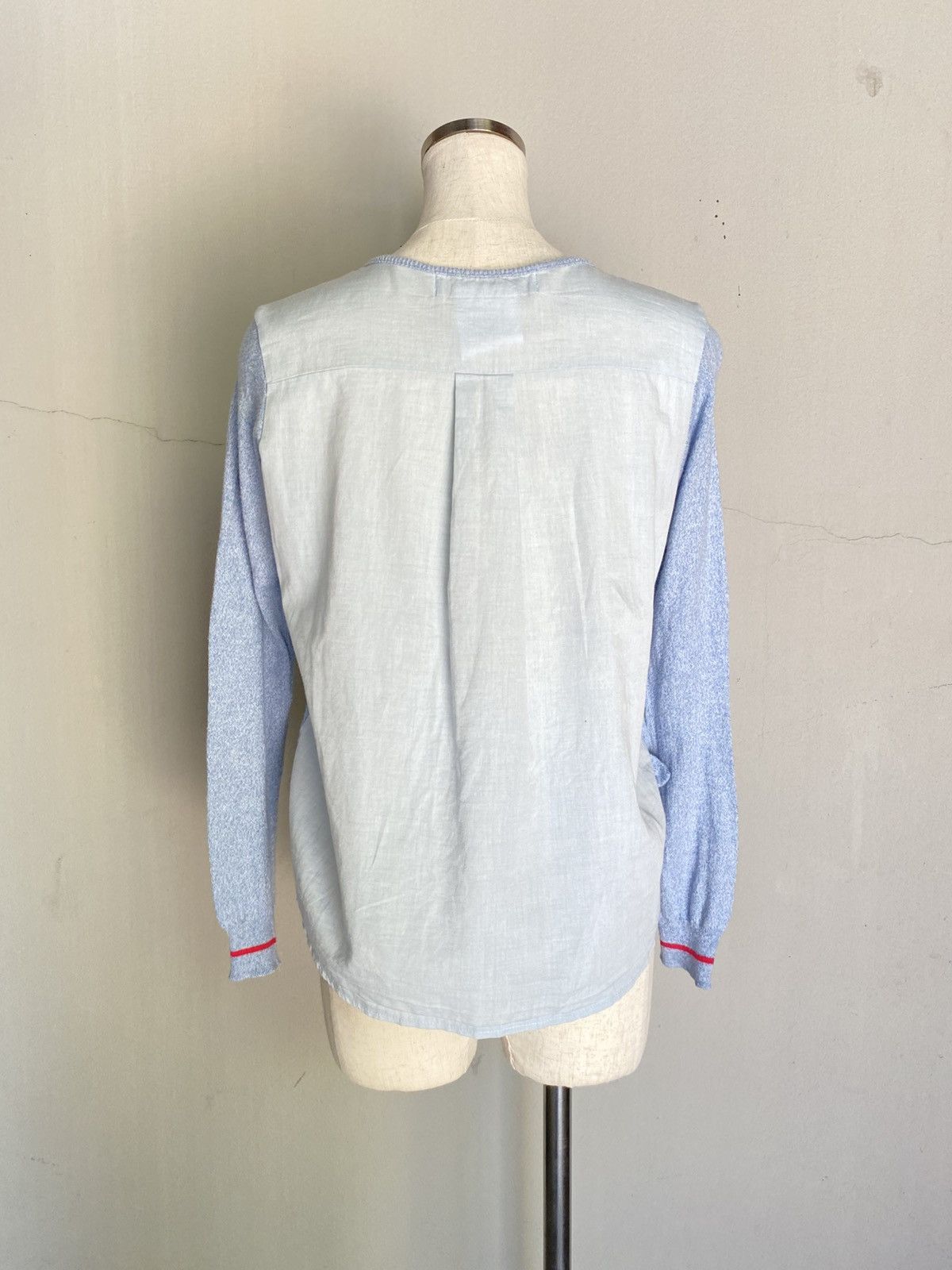Japanese Brand 1% Percent Layered Light Blue Cardigan Size XS / US 0-2 / IT 36-38 - 9 Thumbnail
