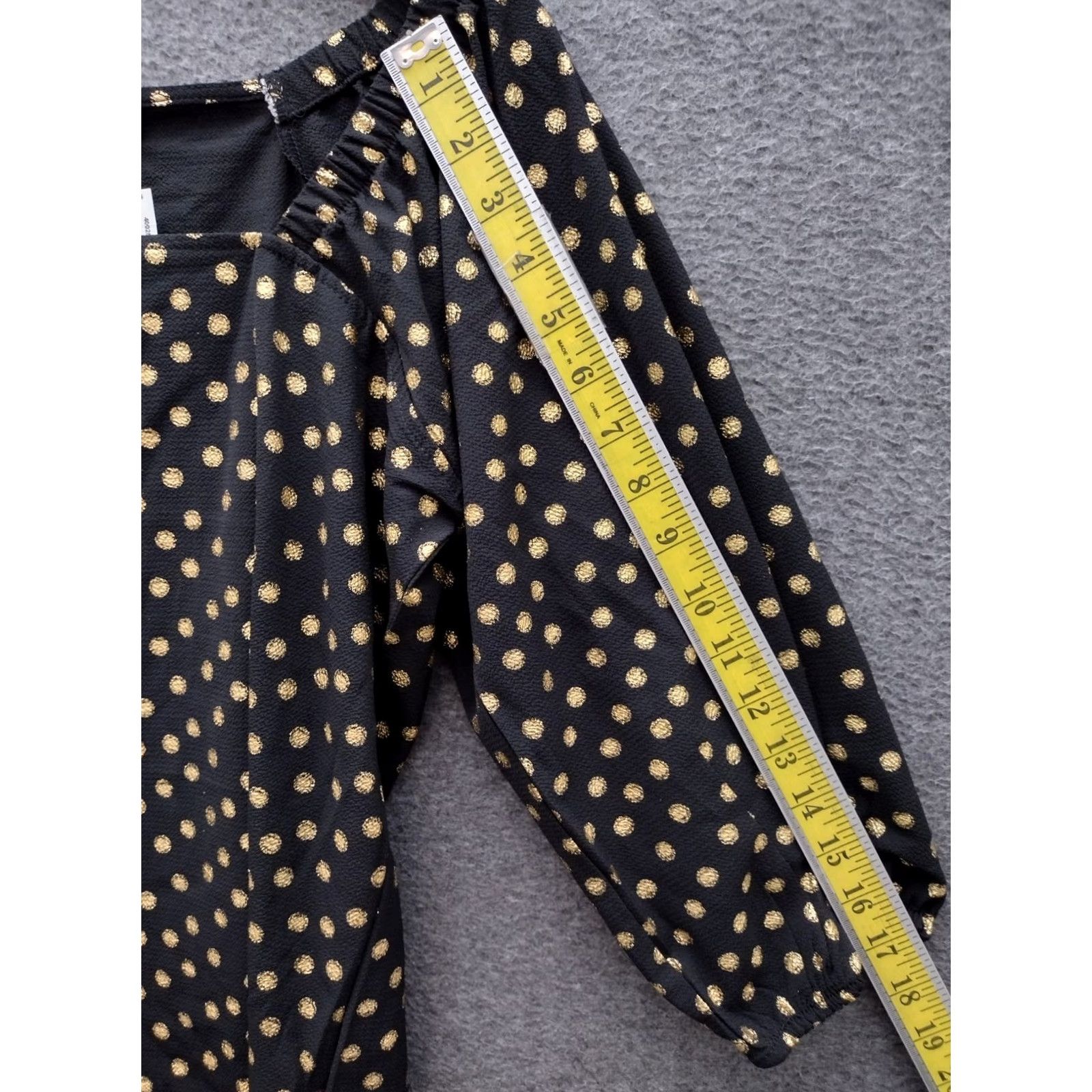 Vintage Harve Benard Blouse Off Shoulder 3/4 Sleeve Polka Dot Gold Black L Womens Size L / US 10 / IT 46 - 5 Thumbnail