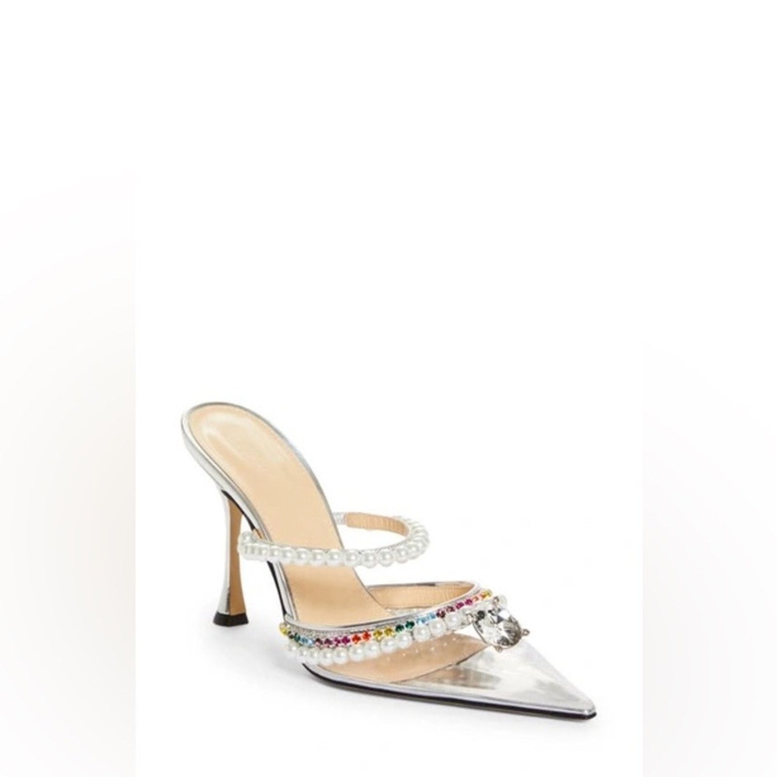 MACH & MACH Mach Mach Diamond Elizabeth Pearl Pointed Toe Mule 39 Size US 9 / IT 39 - 9 Thumbnail