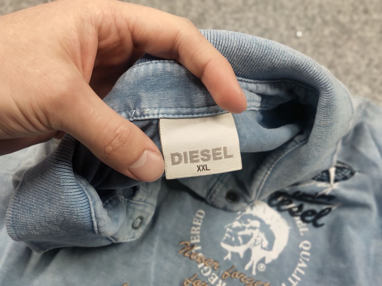 Diesel Vintage Y2K Diesel Overprint Gradient Logo Polo T shirt Size US XL / EU 56 / 4 - 12 Thumbnail