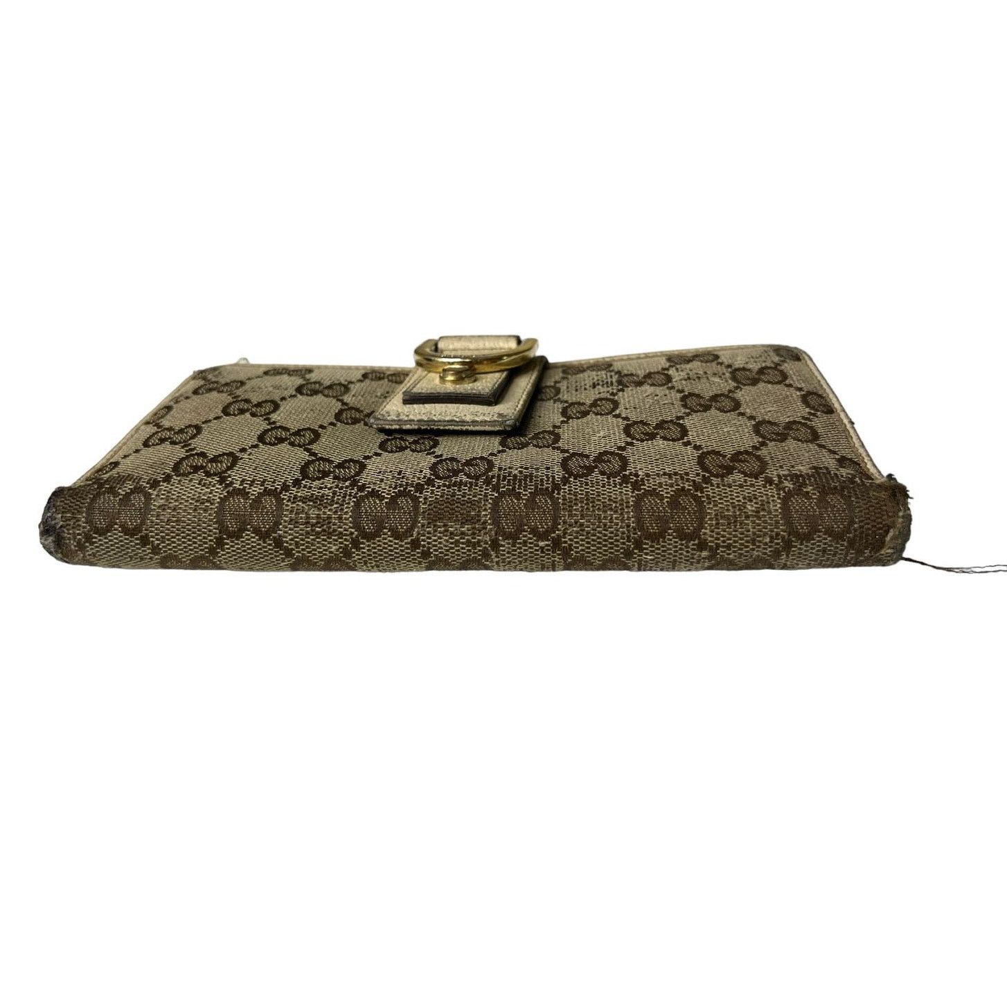 Gucci Gucci D Ring GG Canvas leather Continental Wallet Cream Size ONE SIZE - 8 Thumbnail