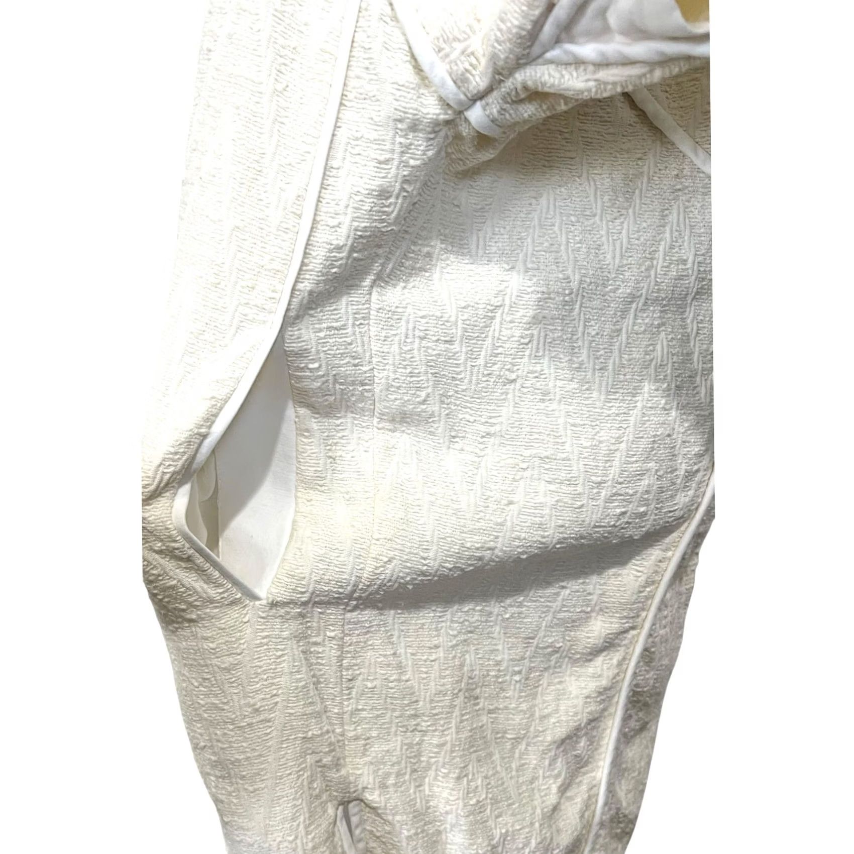 Bcbgmaxazria BCBGMAXAZRIA Runway Shirt Dress Ivory 100% Cotton Sleeveless M Women's Shirt Dress Tunic Modern Oversized Lace 34.5" Length Womens Size M / US 6-8 / IT 42-44 - 4 Thumbnail