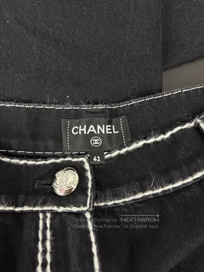 Chanel Chanel 24N black white-bordered jeans Size 27" / US 4 / IT 40 - 4 Thumbnail