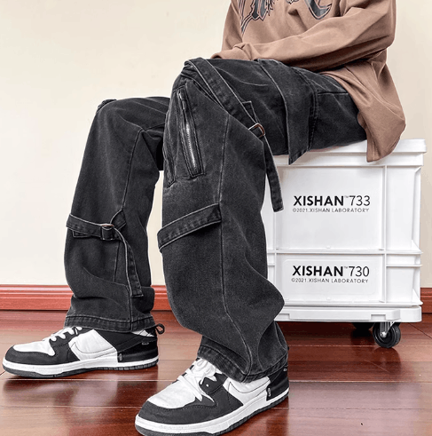 Japanese Brand × Jean American high street men's zippered cargo lace-up jeans Size US 32 / EU 48 - 3 Thumbnail