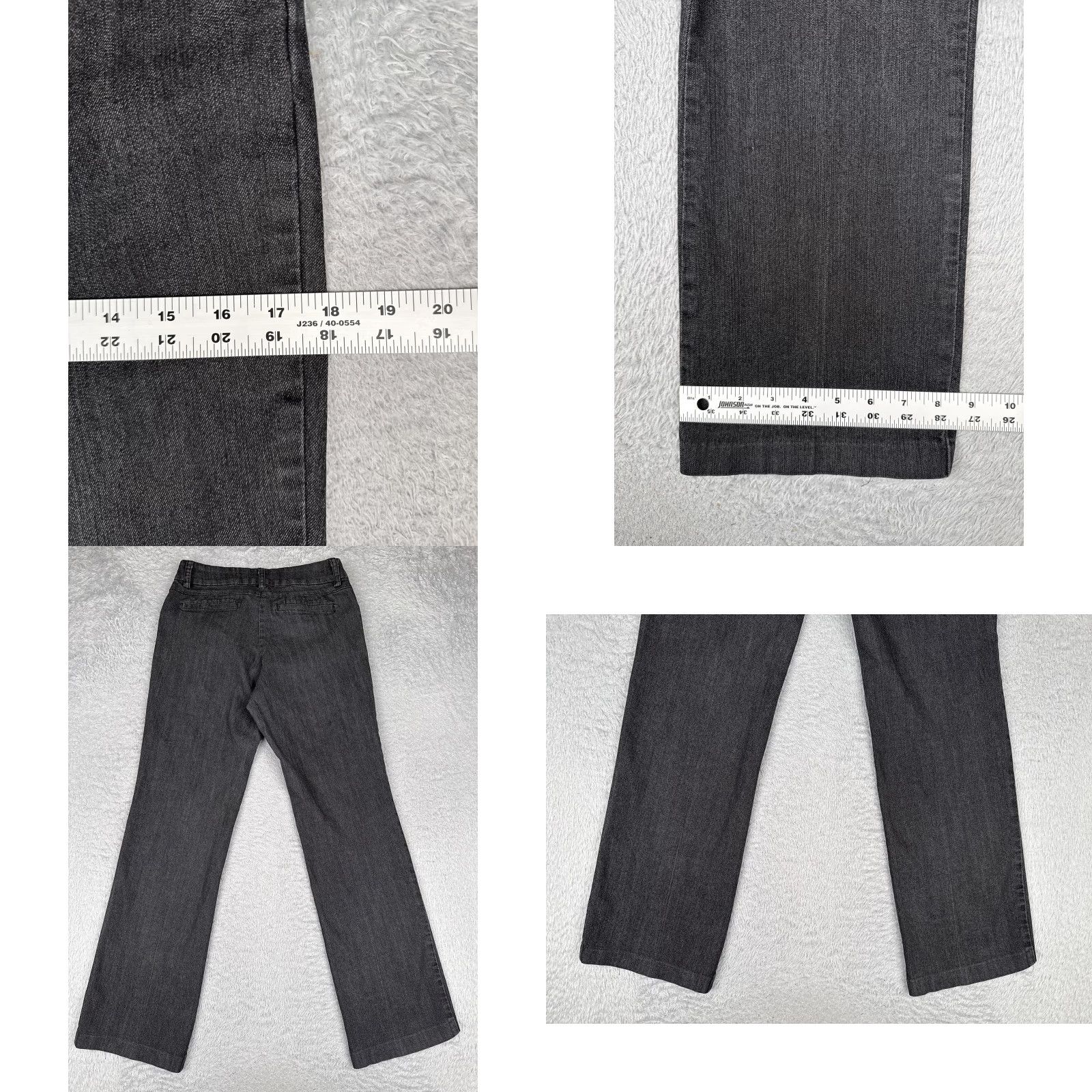 Vintage Maurices Pants Womens 4 Gray Chino Straight Leg Mid Rise Stretch Denim 28x30 Size 27" / US 4 / IT 40 - 9 Thumbnail