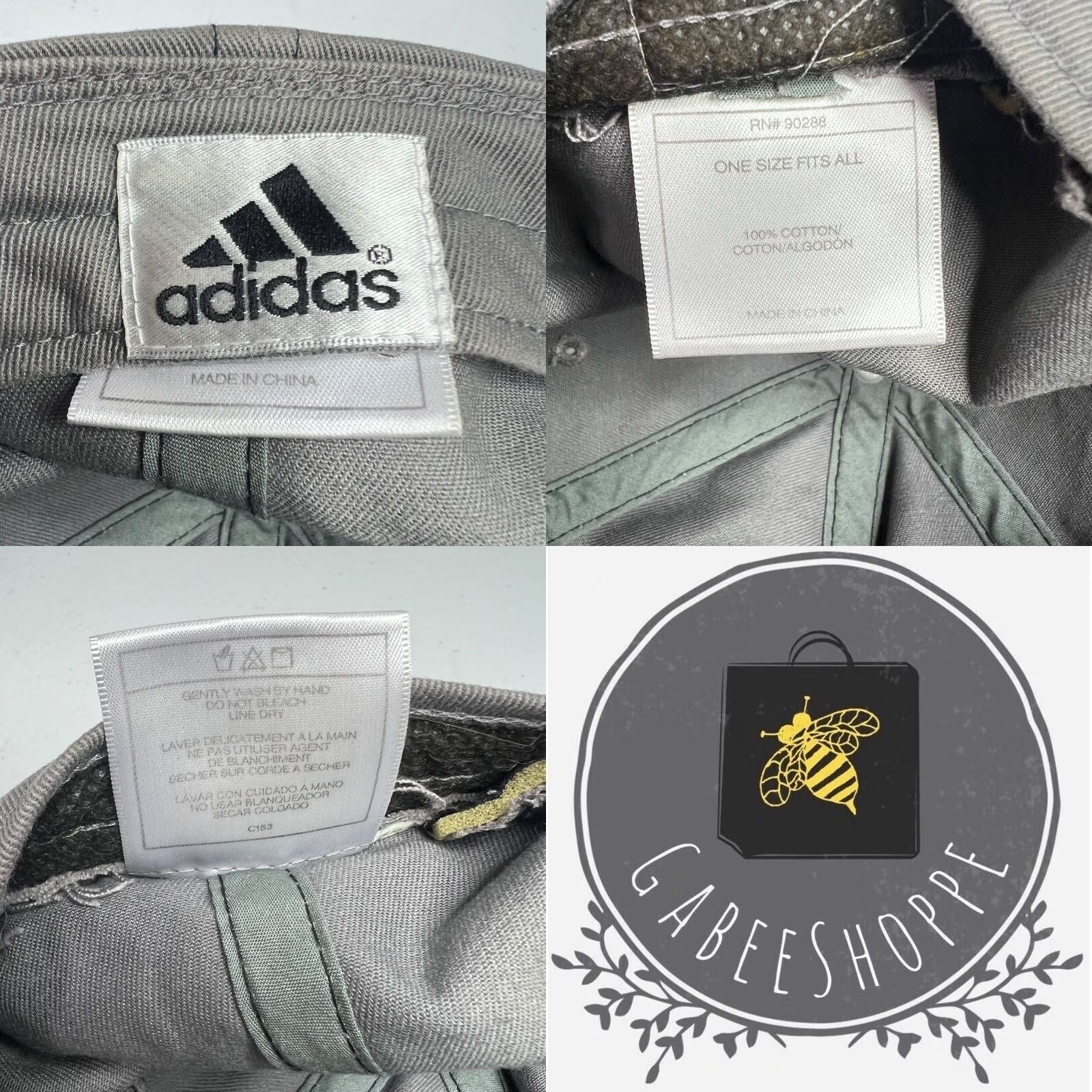 Adidas VINTAGE Adidas Hat Cap Gray Strapback OSFM Embroidered Logo Baseball Cap Men One Size Floyd? Size ONE SIZE - 9 Thumbnail