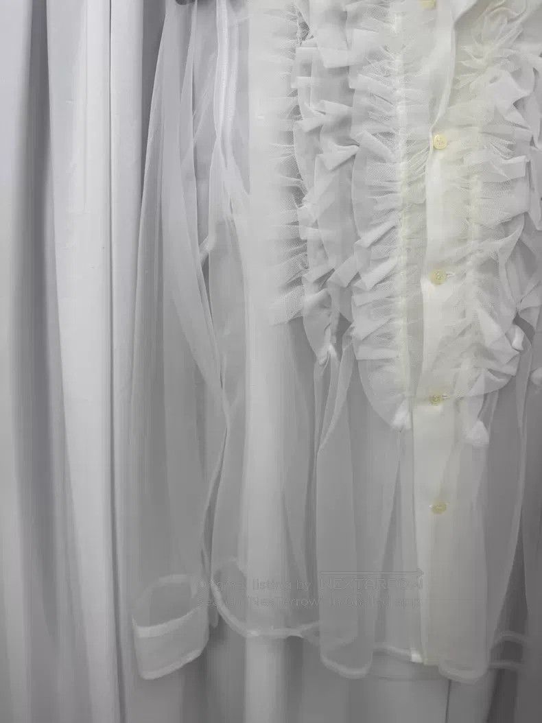 Comme des Garcons Comme Des Garcons Ruffled round neck sheer blouse| Size M / US 6-8 / IT 42-44 - 3 Thumbnail