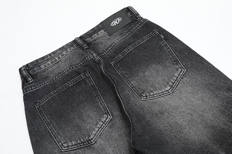 Japanese Brand × Jean Washed distressed loose straight-leg washed black jeans Size US 32 / EU 48 - 5 Thumbnail