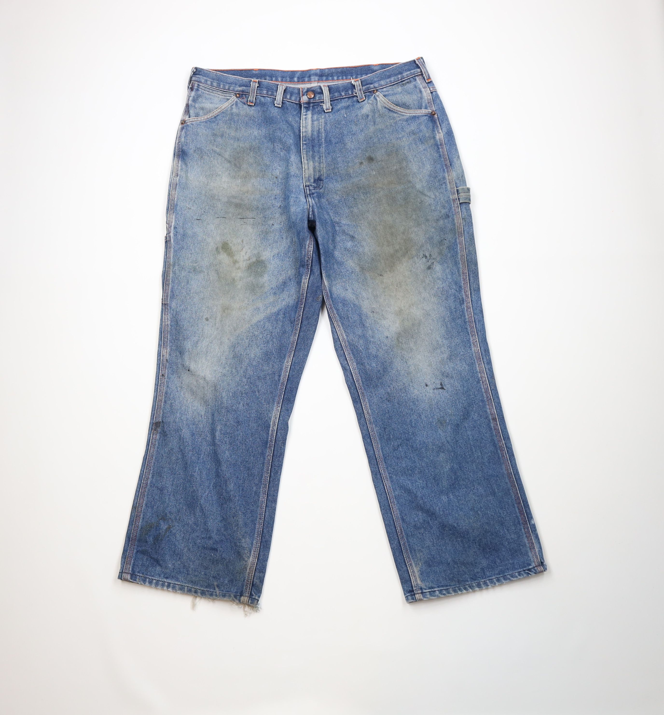 Big Mac Vintage 90s Big Mac Wide Leg Dungaree Denim Jeans Workwear Size US 40 / EU 56 - 1 Thumbnail