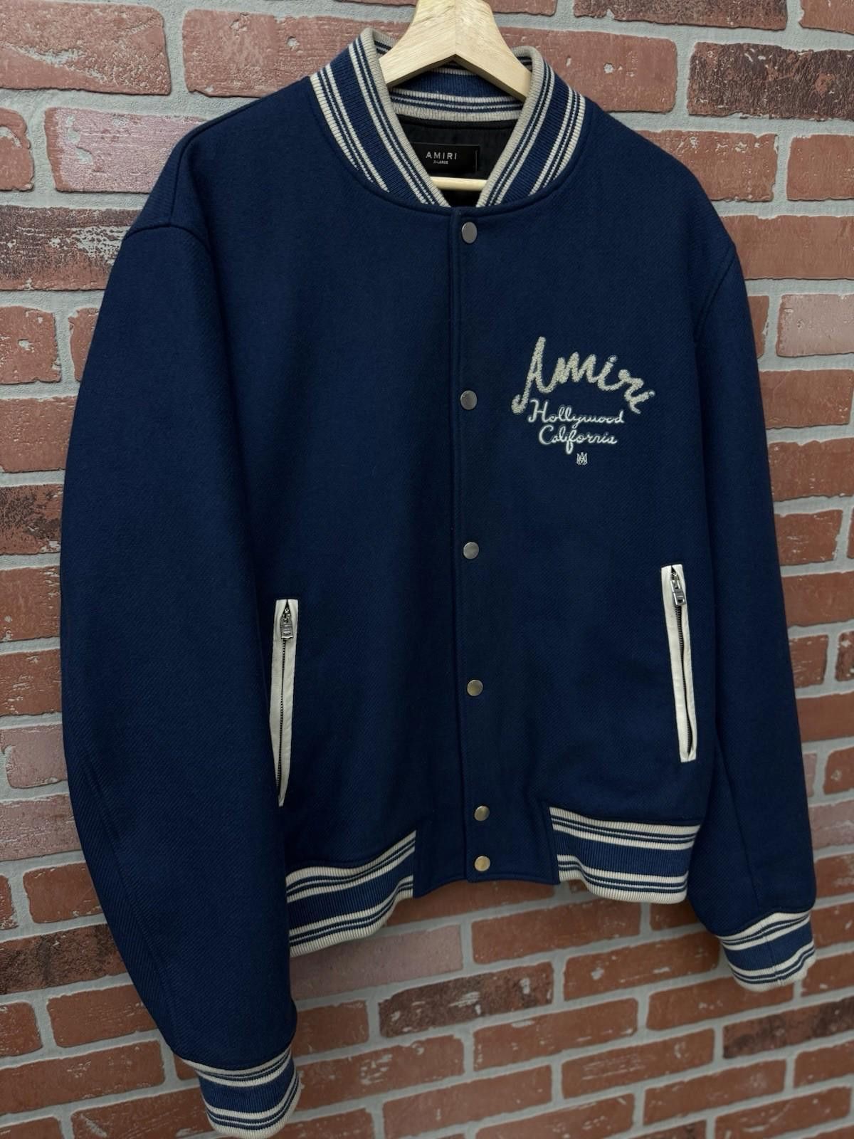 Amiri Amiri Varsity Jacket Blue White Hollywood XL $1500 Retail Size US XL / EU 56 / 4 - 8 Thumbnail