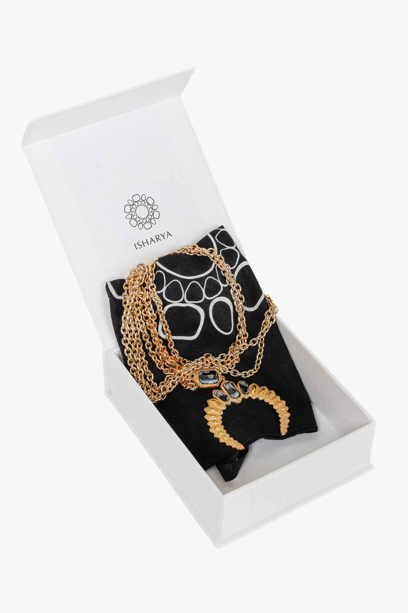 Other Isharya Gold Plated Double-Horn Double-Chain Necklace Size ONE SIZE - 5 Thumbnail