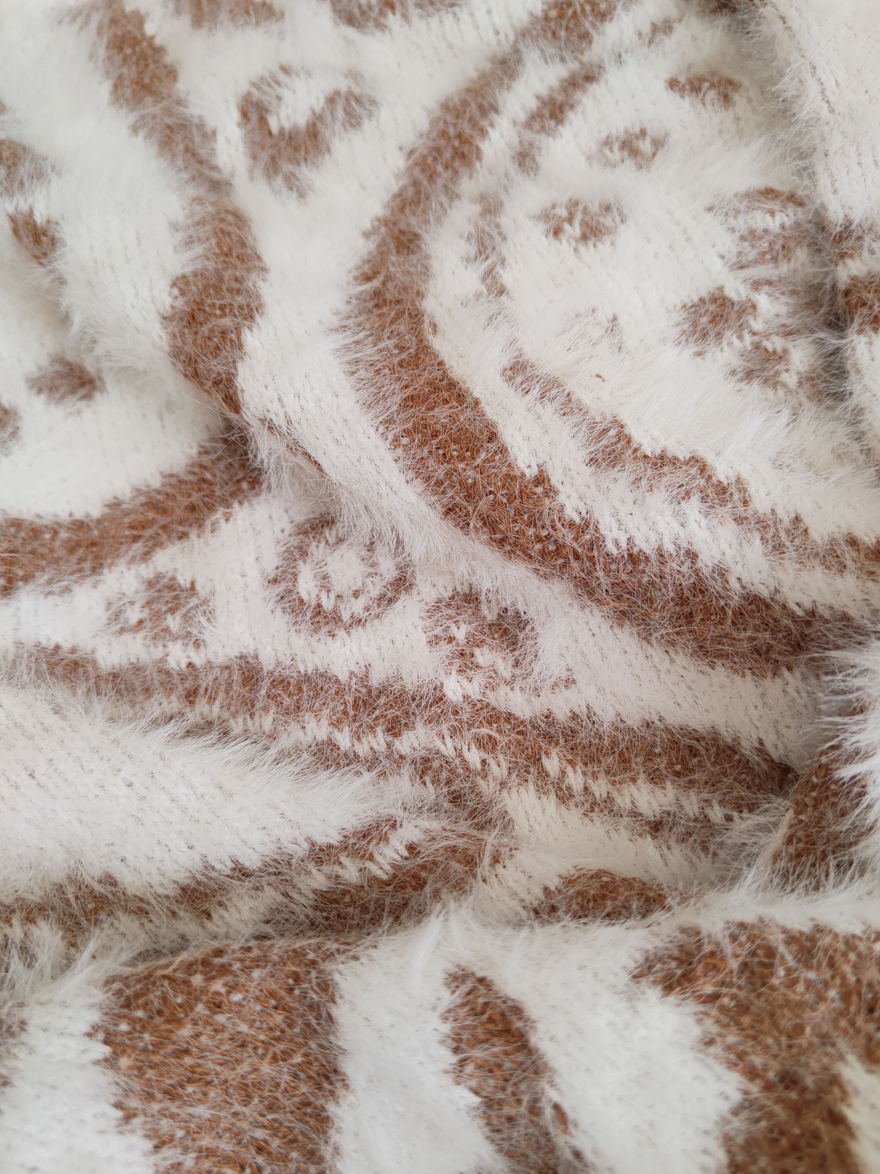 Homespun Knitwear × Japanese Brand Comma White Brown Shag Shaggy Fur Mohair Knitwear #S2004 Size M / US 6-8 / IT 42-44 - 10 Thumbnail